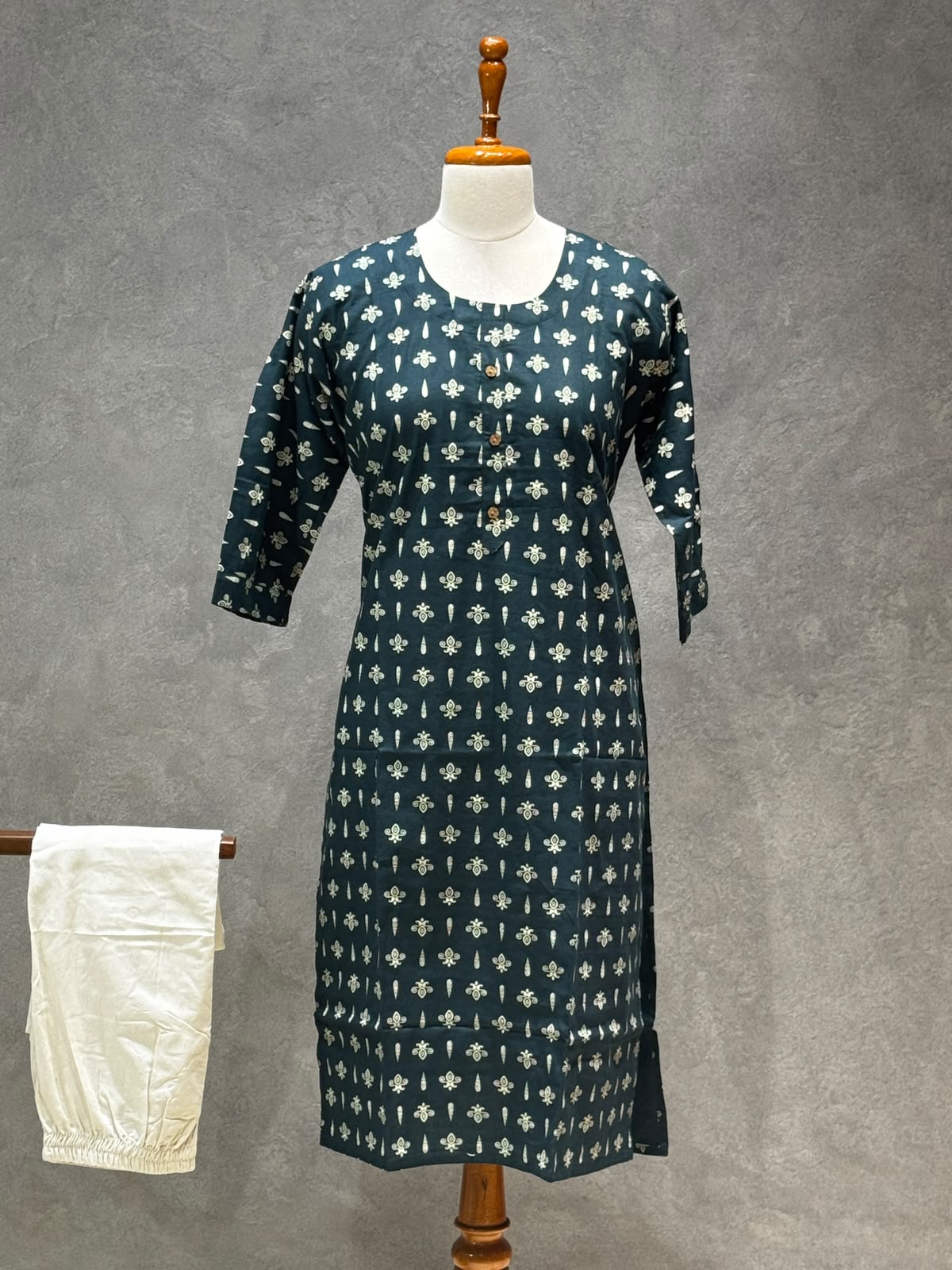 KURTHA SET DARK GREEN