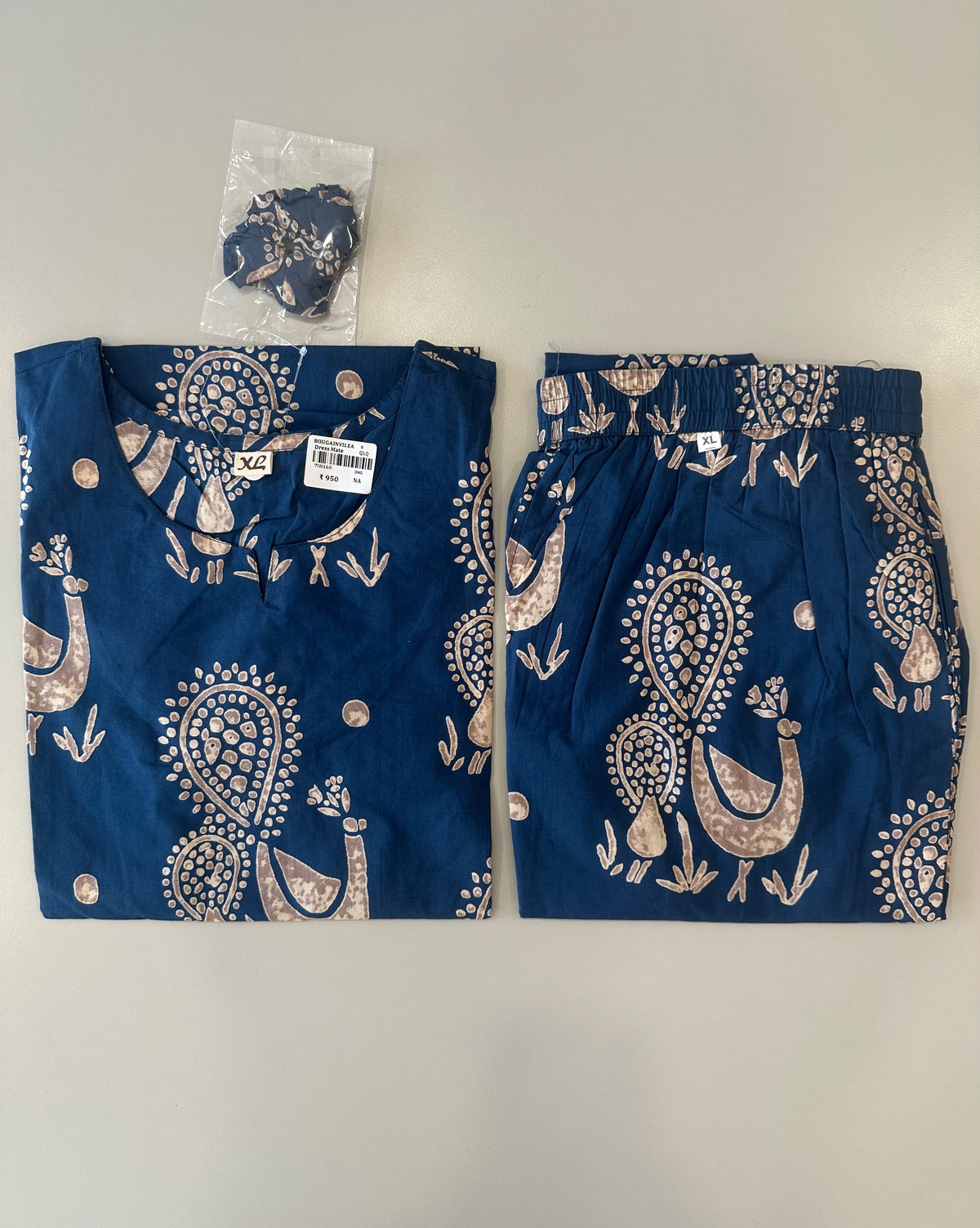 ROYAL BLUE PAISLEY PRINTED CO-ORD SET