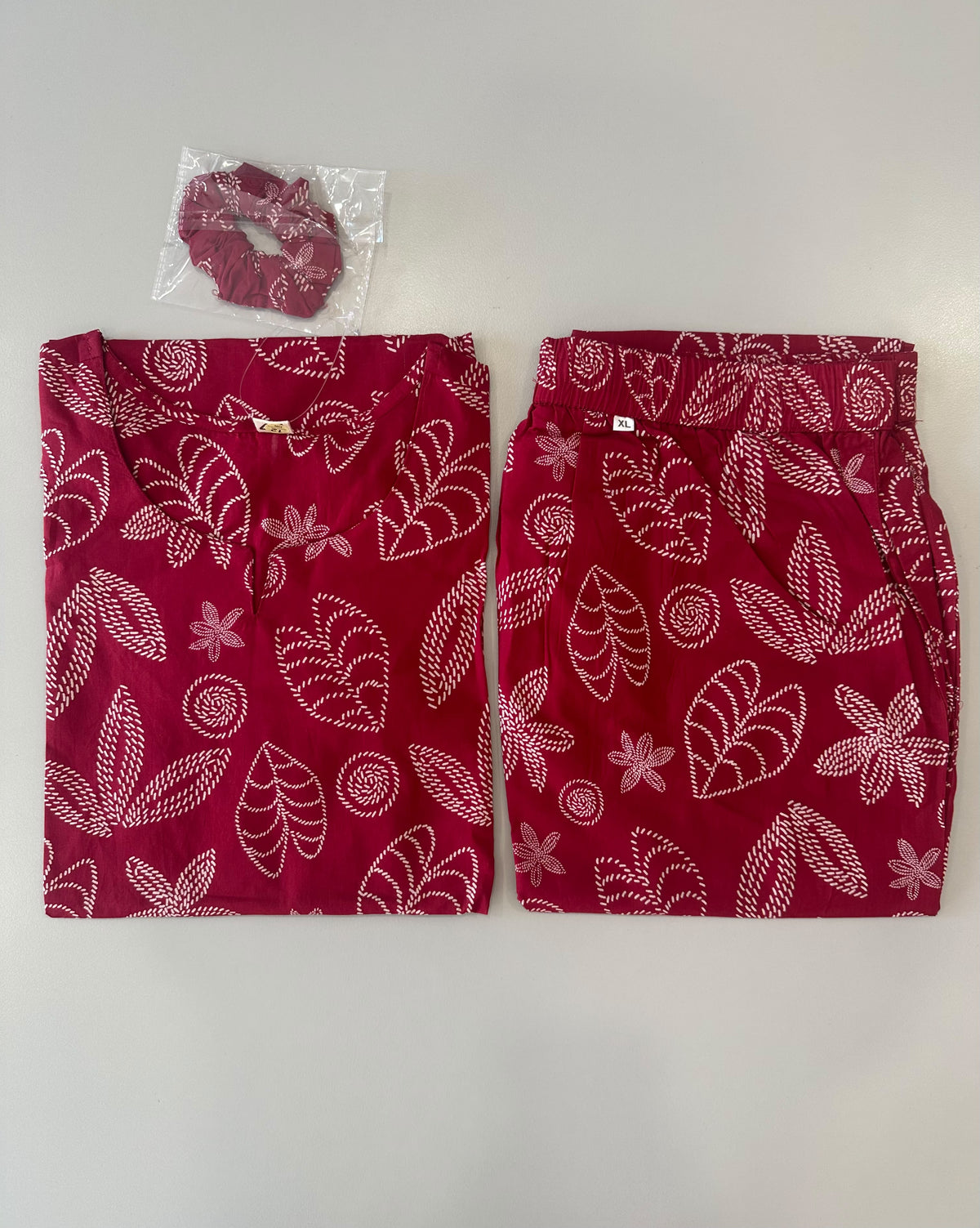 BERRY RED BLOOM PRINTED CO-ORD SET