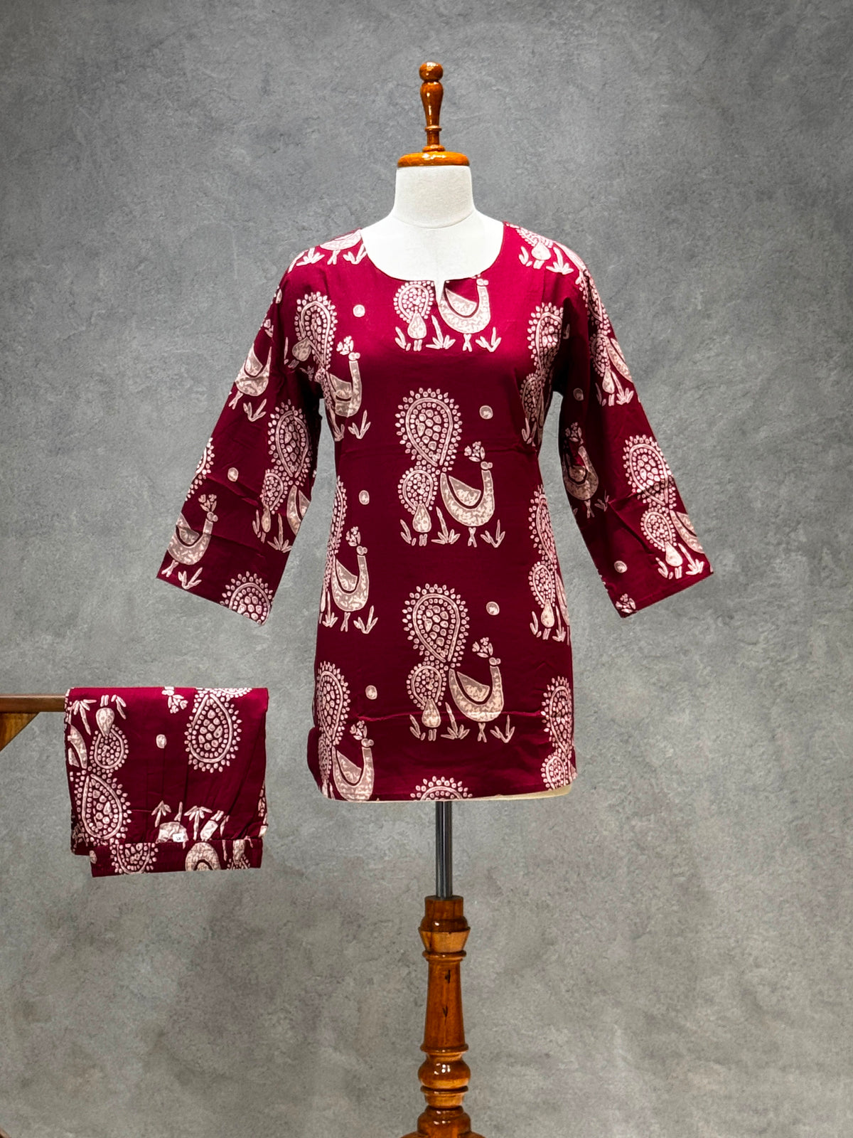 MAROON PAISLEY PRINTED CO-ORD SET