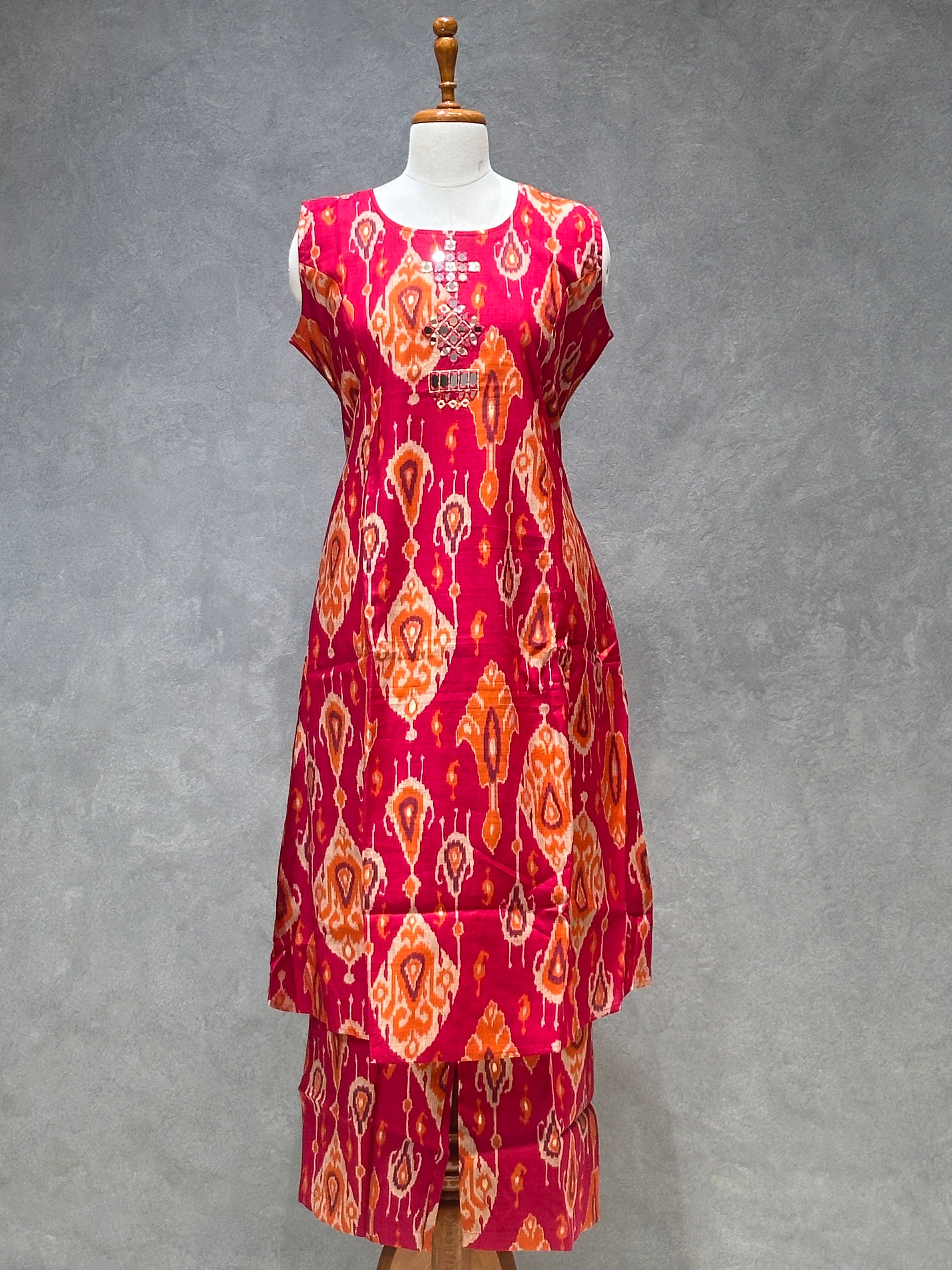 IKKAT KURTI SET - Flame