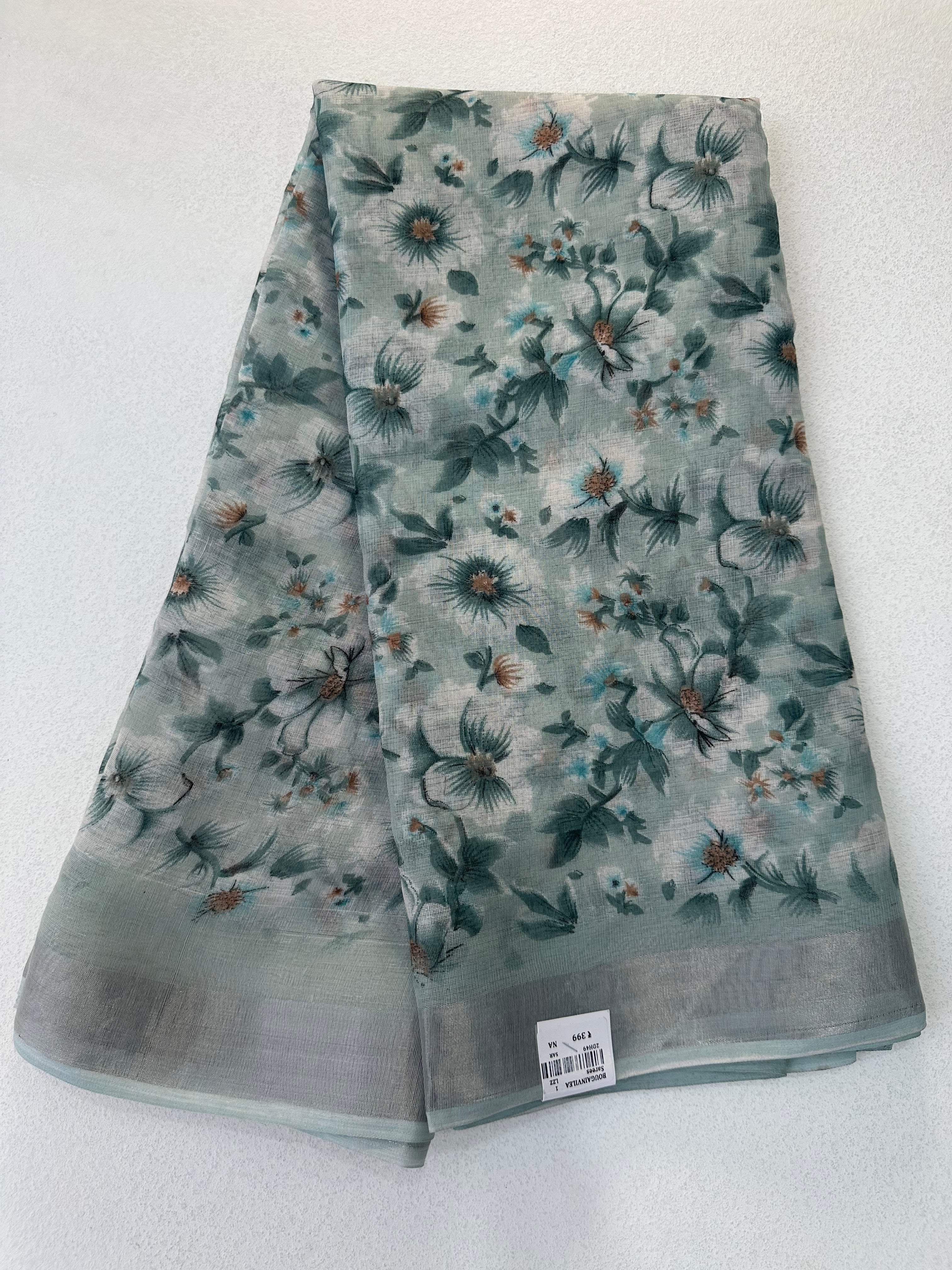 SEMI LINEN SAREE - 6066