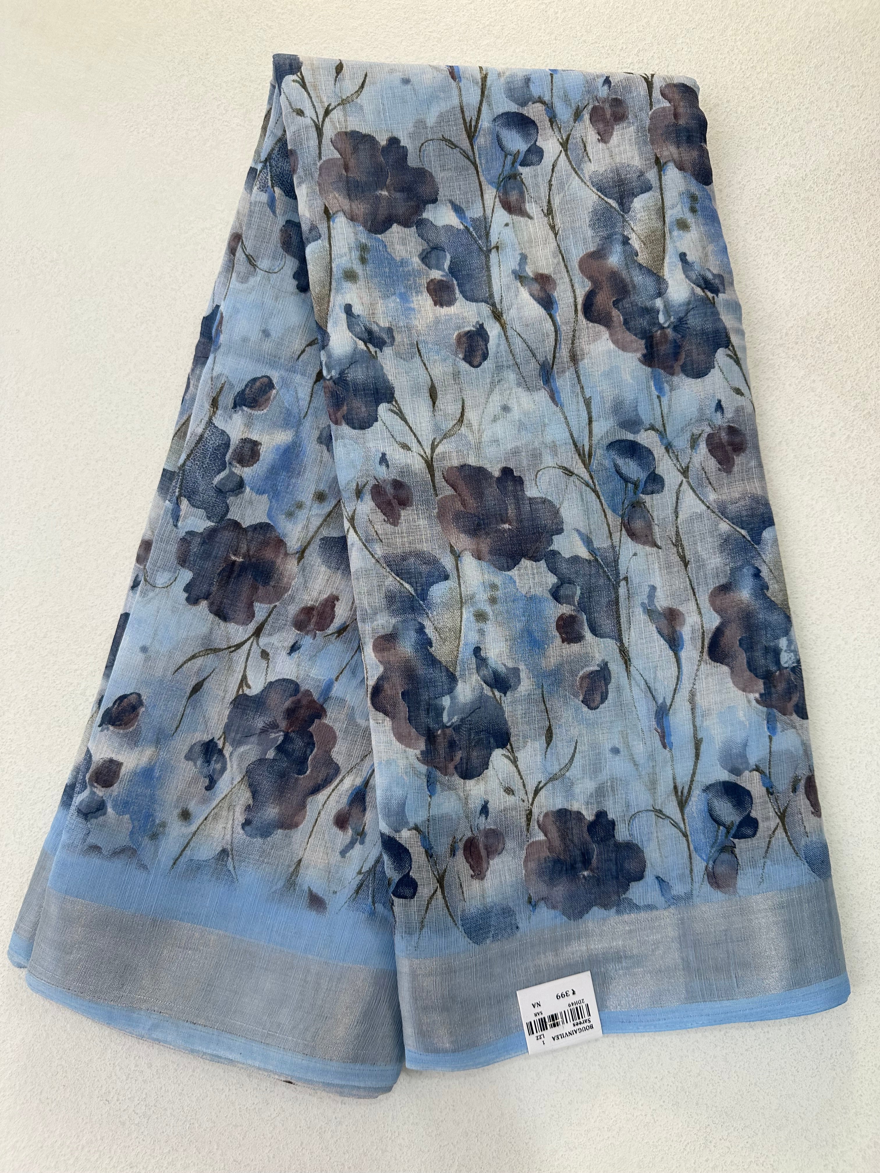 SEMI LINEN SAREE - 6207