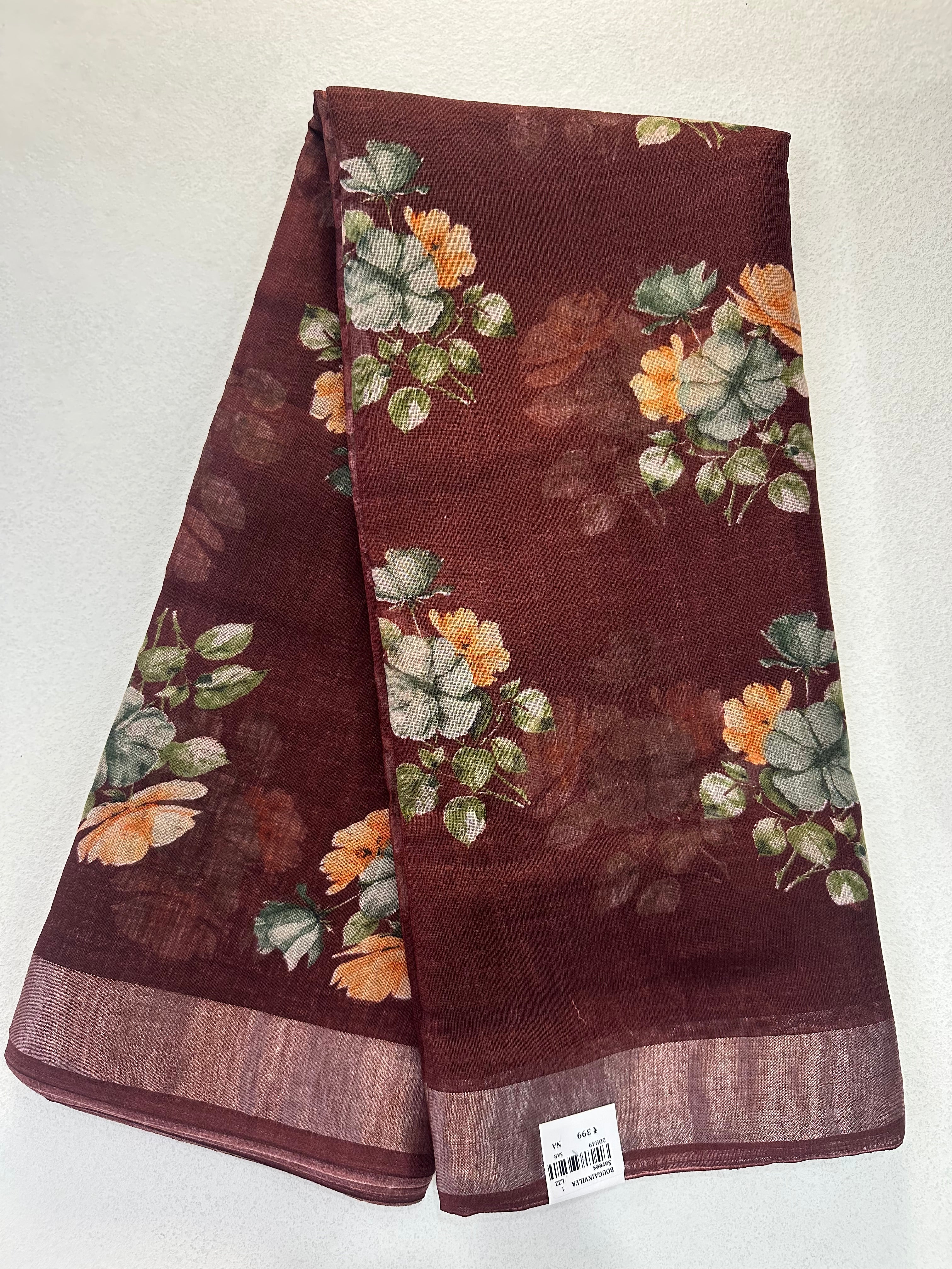 SEMI LINEN SAREE - 6205