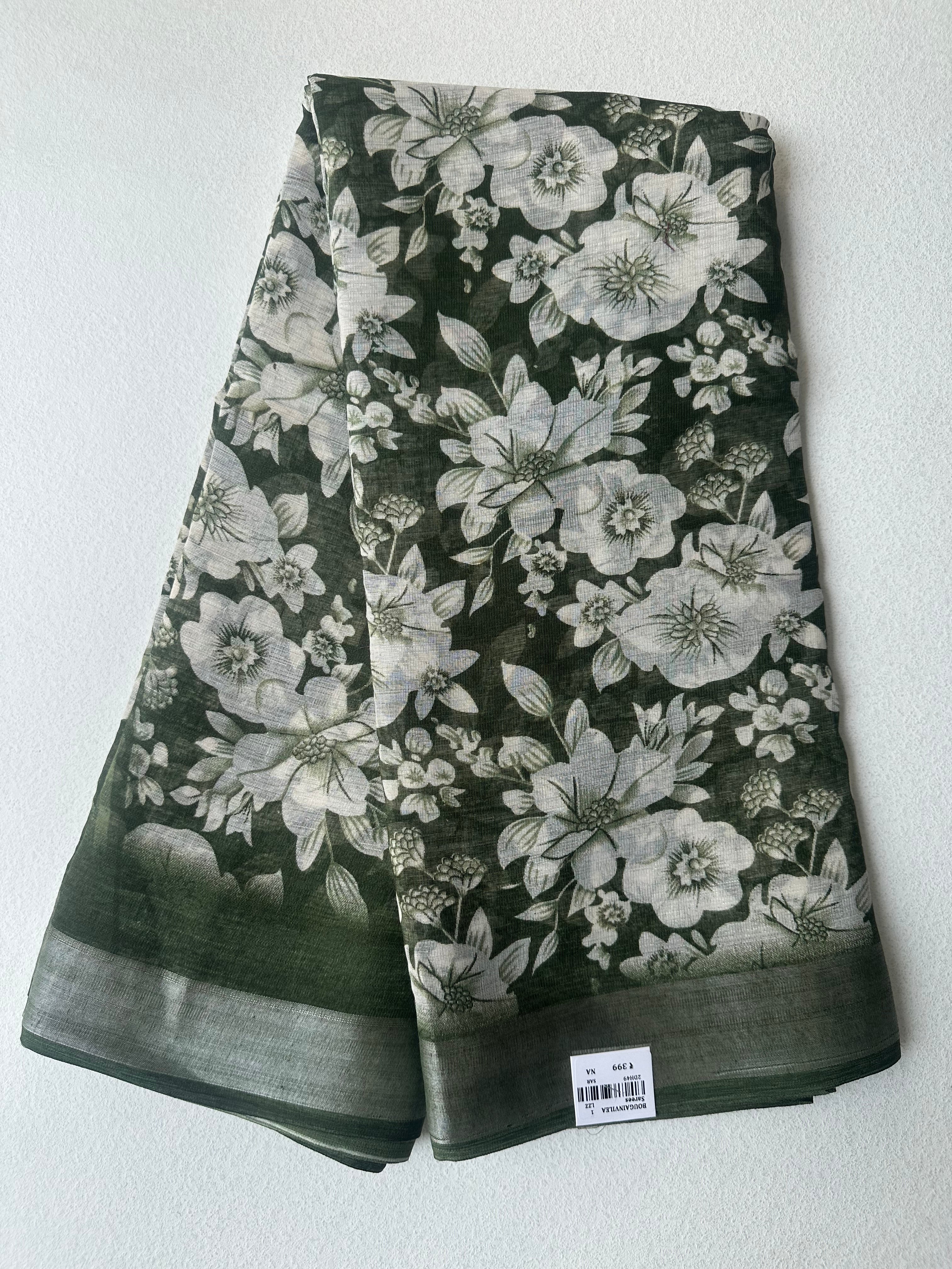 SEMI LINEN SAREE - 6193