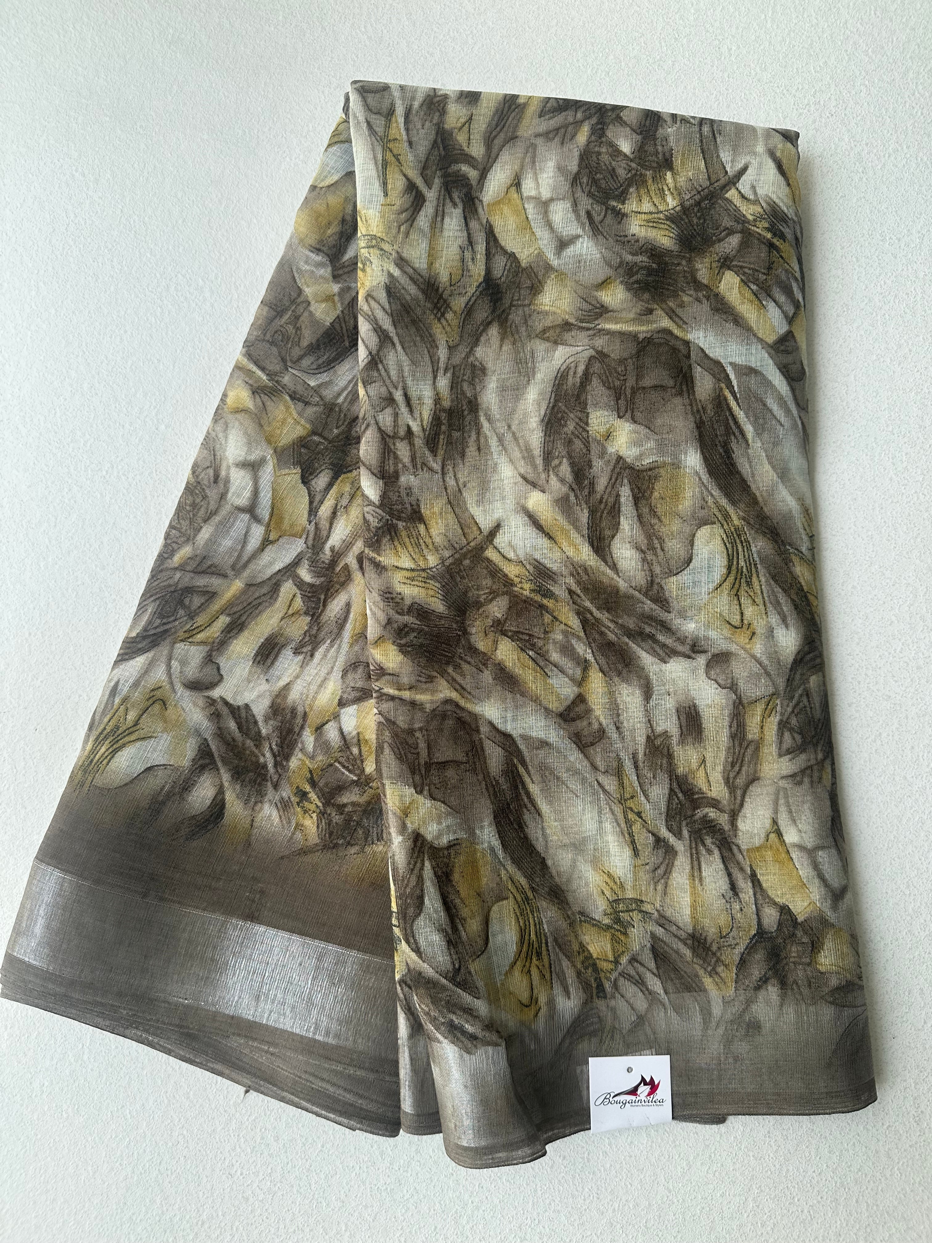 SEMI LINEN SAREE - 6206