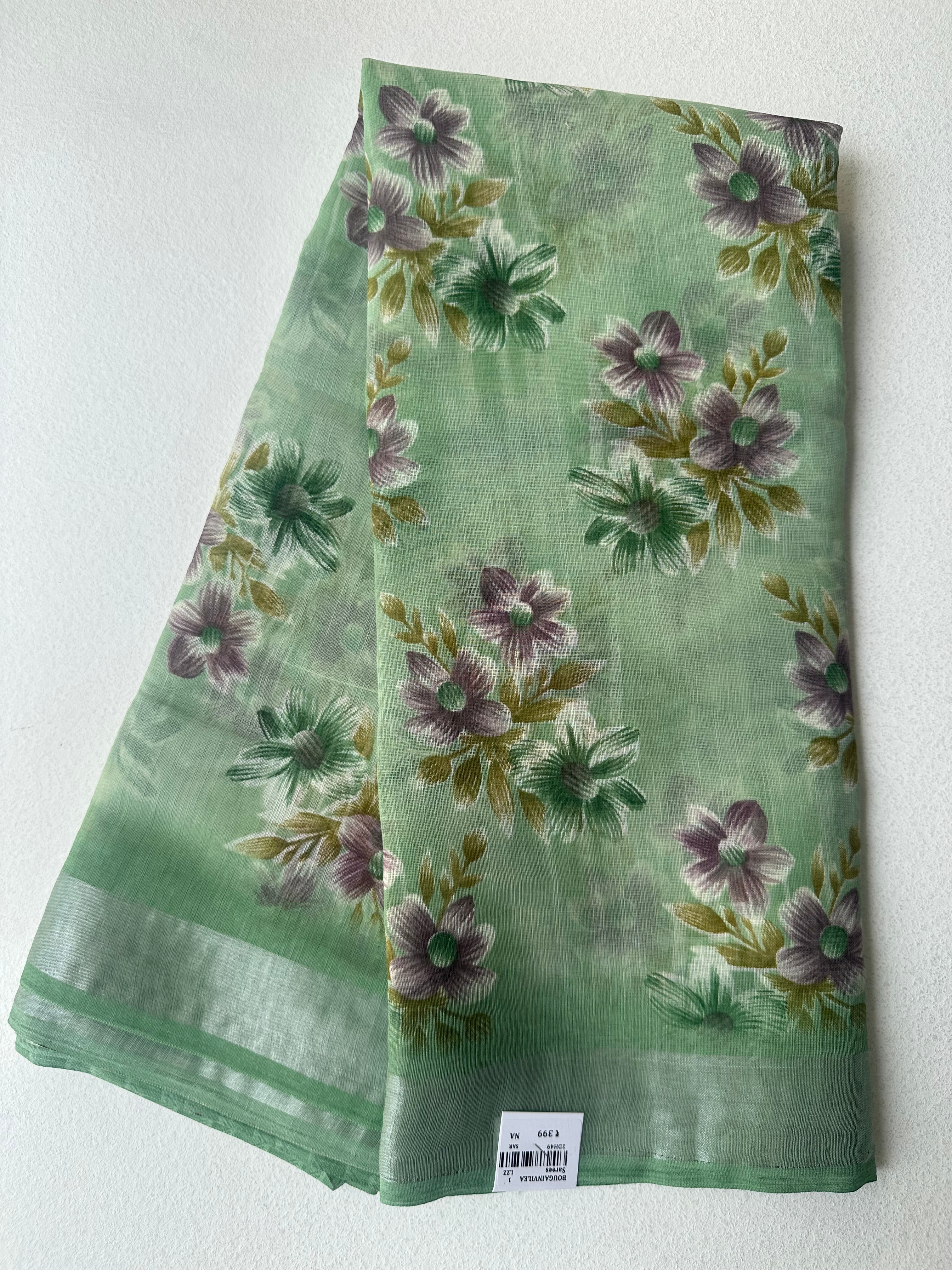 SEMI LINEN SAREE - 6208