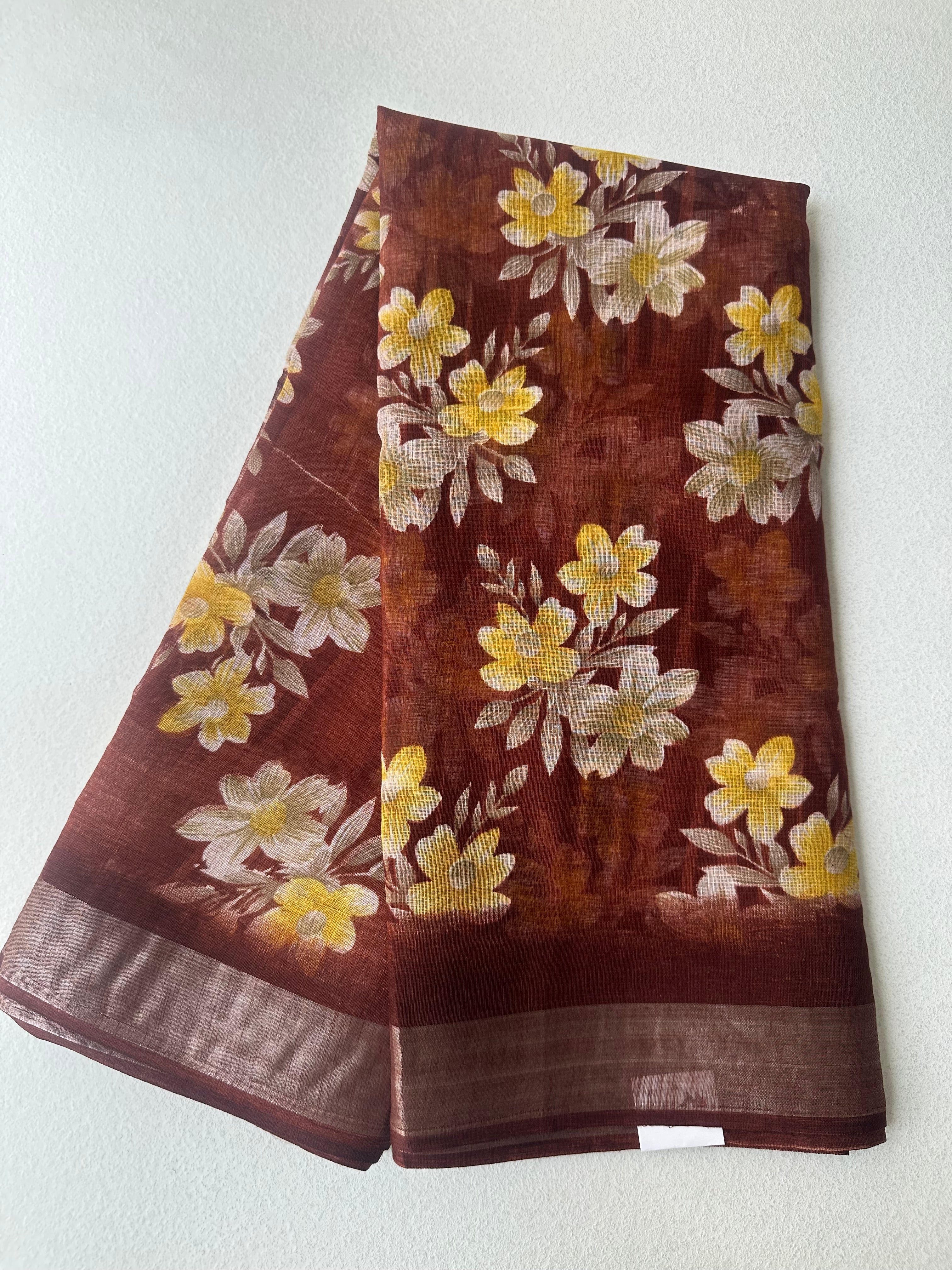SEMI LINEN SAREE - 6222