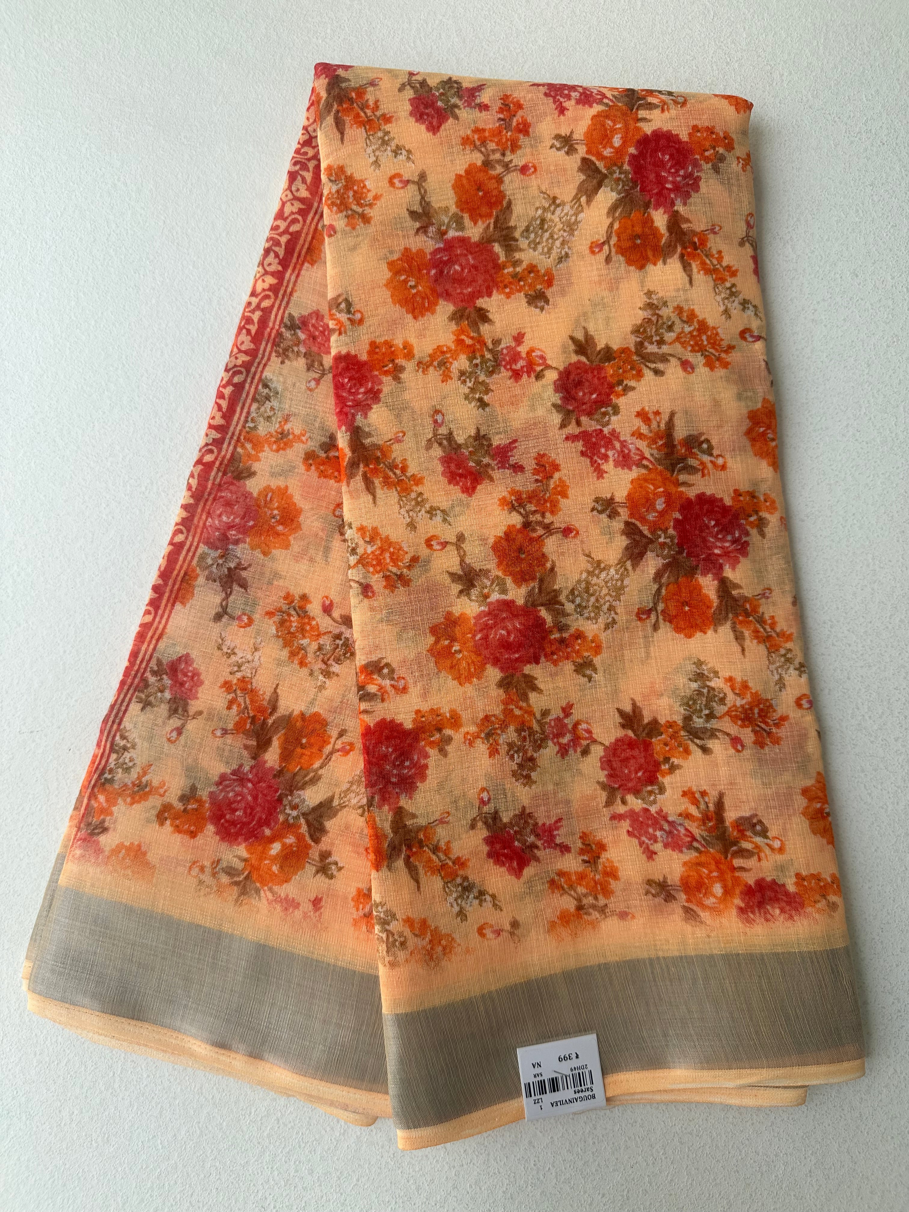 SEMI LINEN SAREE - 6052