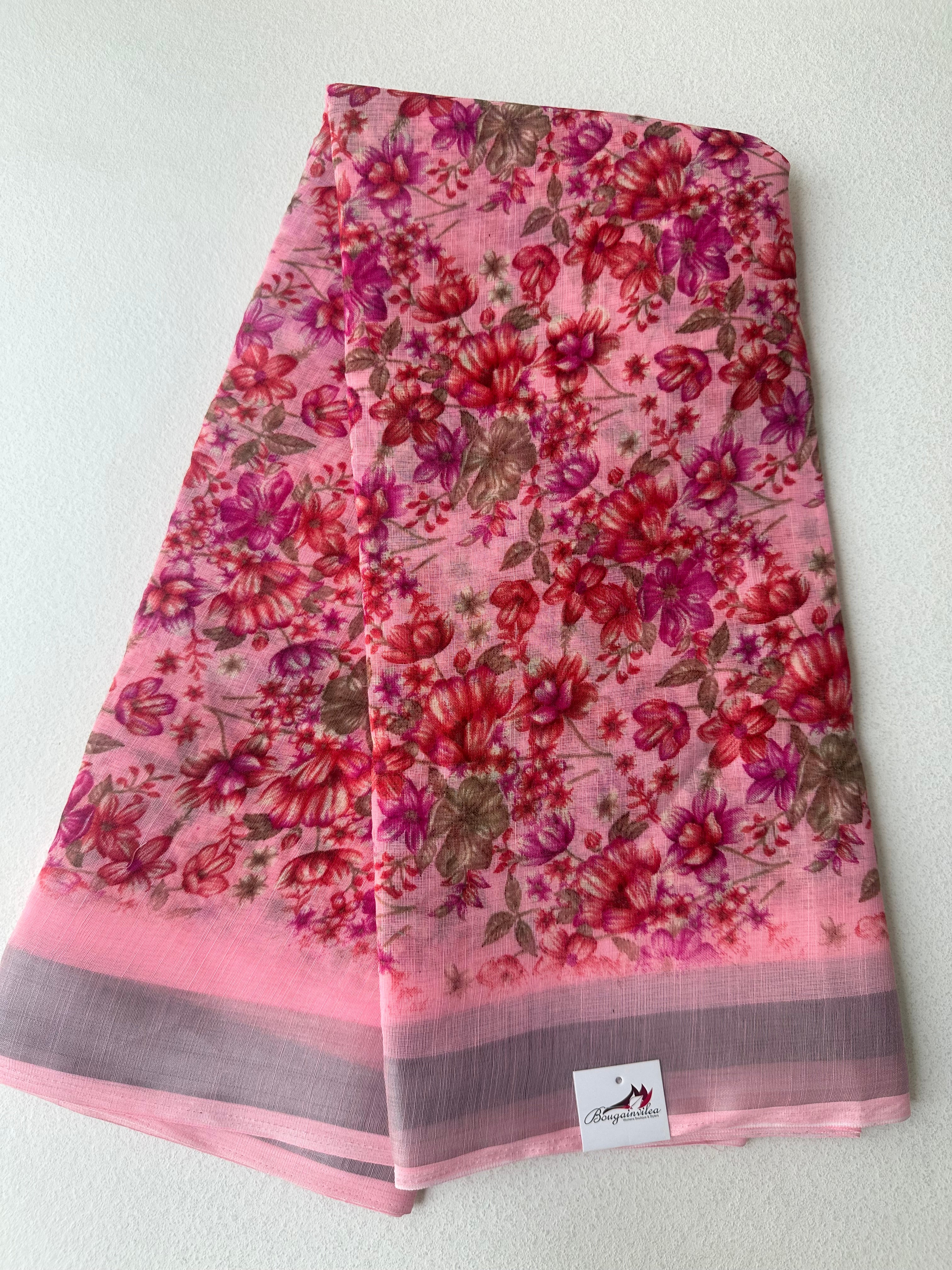 SEMI LINEN SAREE - 6180