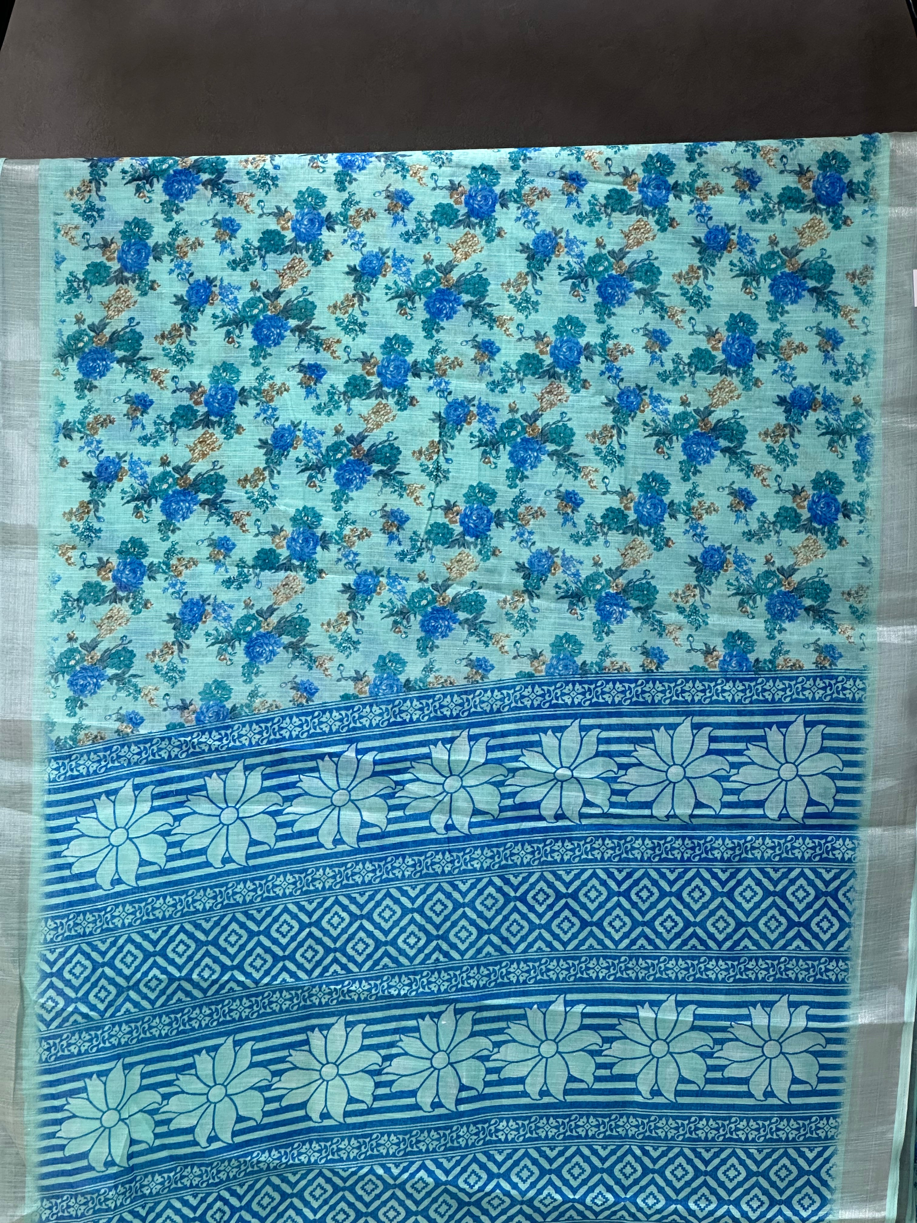 SEMI LINEN SAREE - 6052