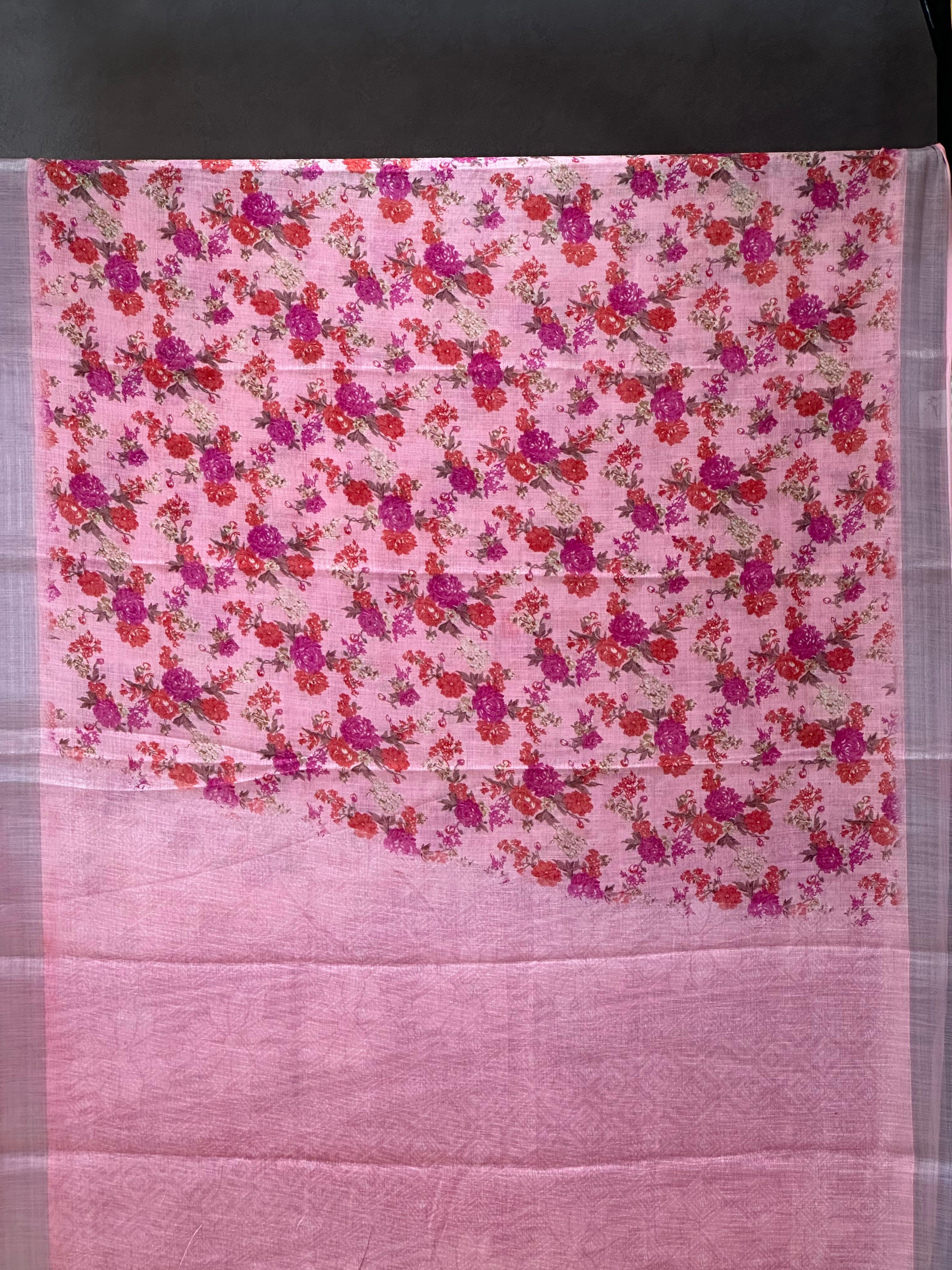 SEMI LINEN SAREE - 6052