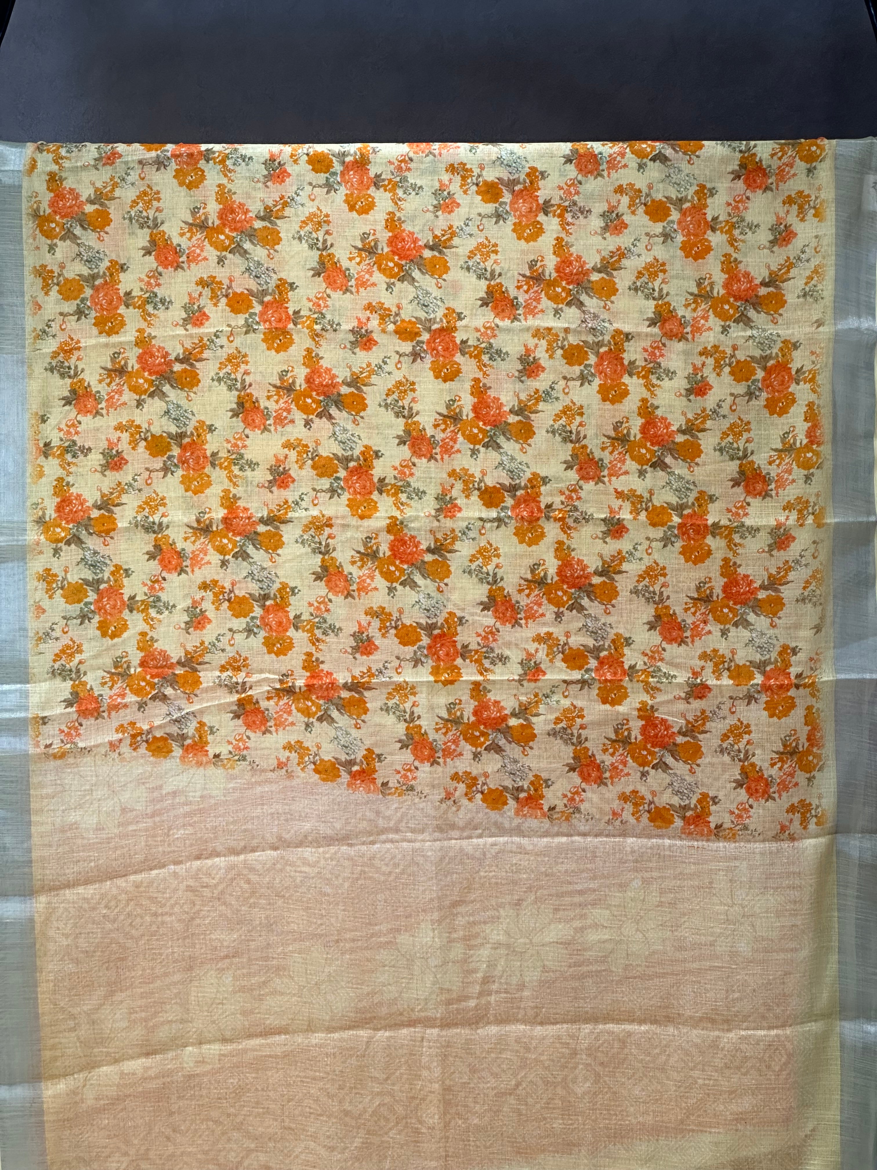 SEMI LINEN SAREE - 6052