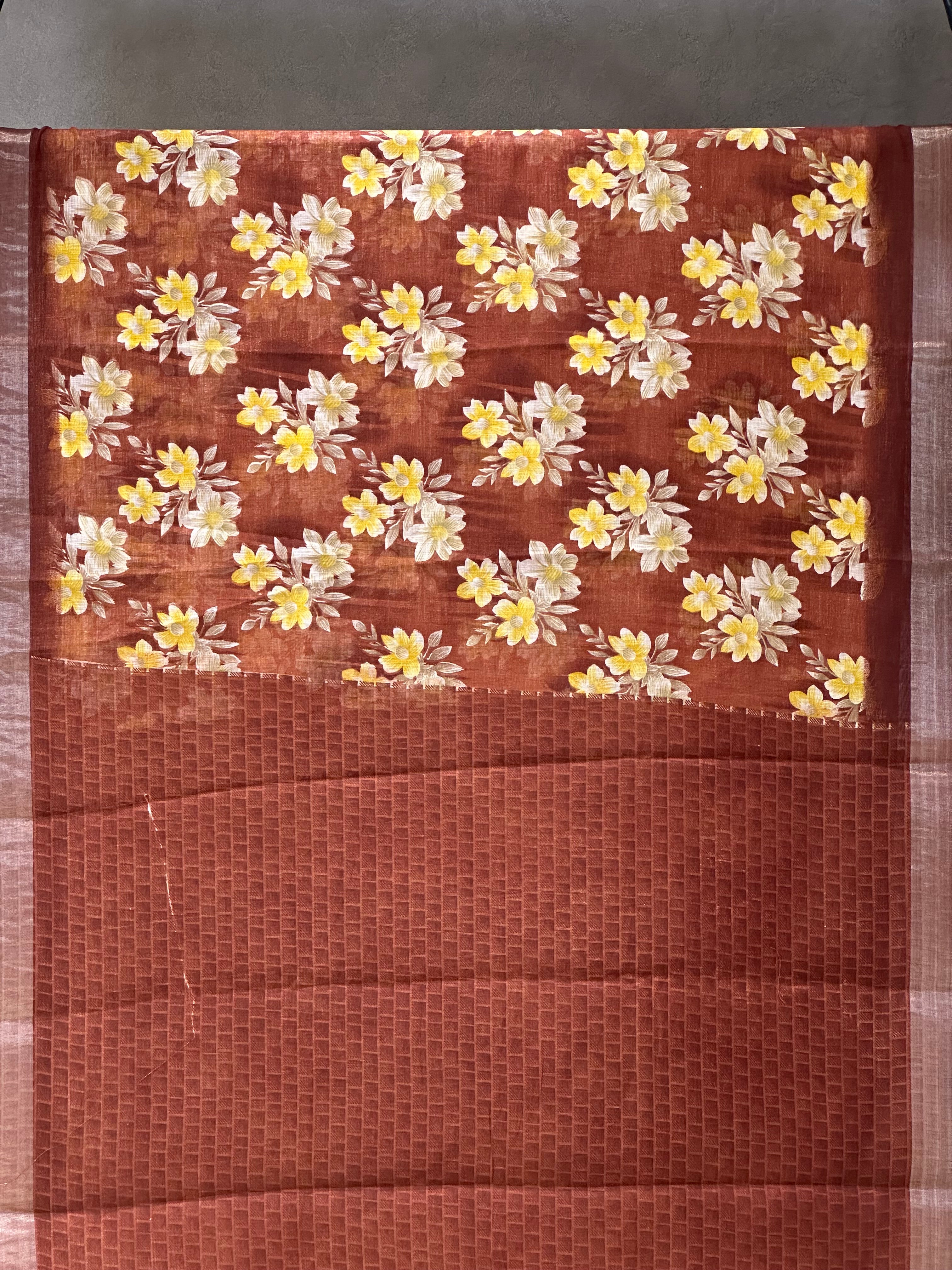 SEMI LINEN SAREE - 6222