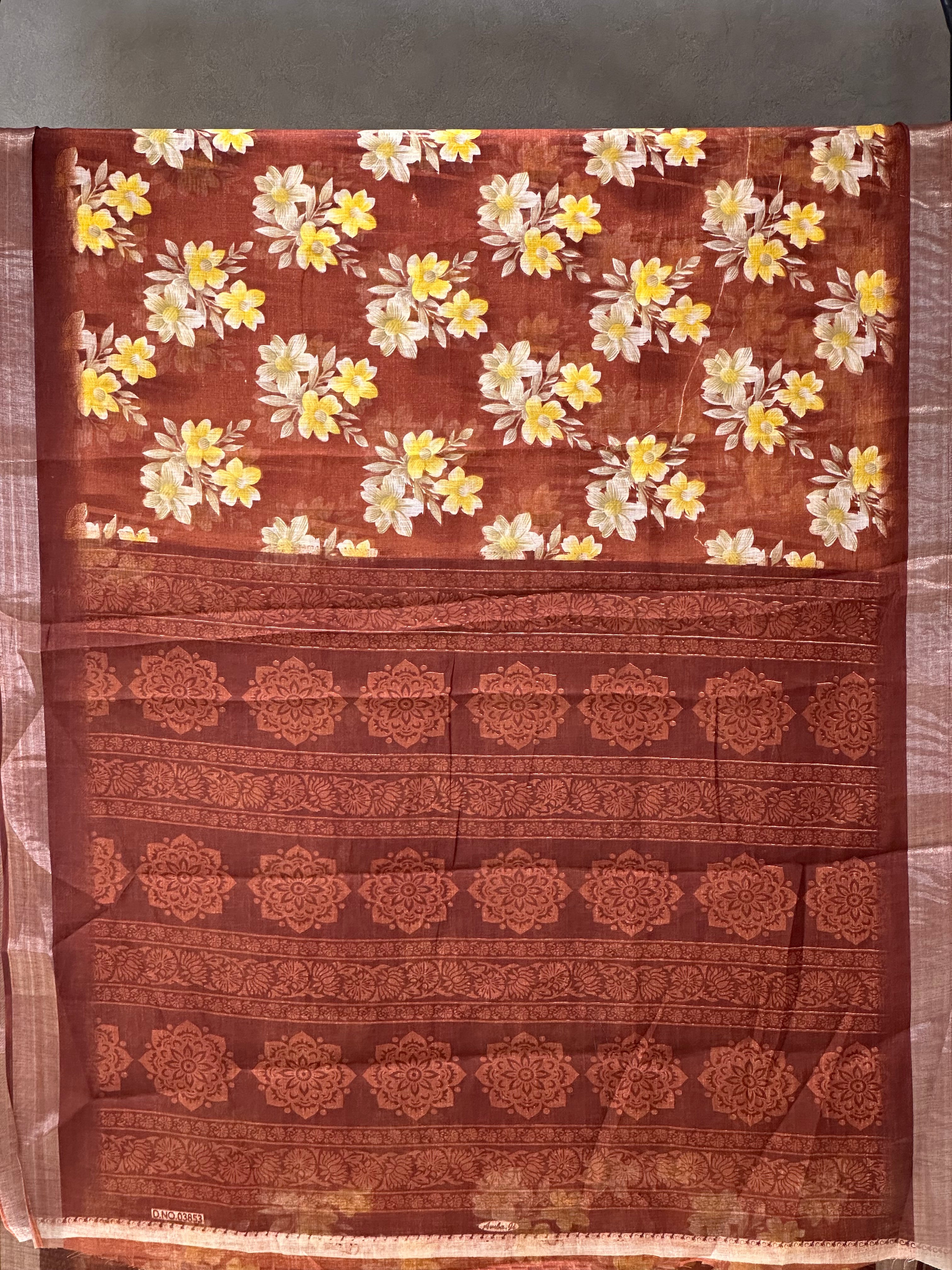 SEMI LINEN SAREE - 6222