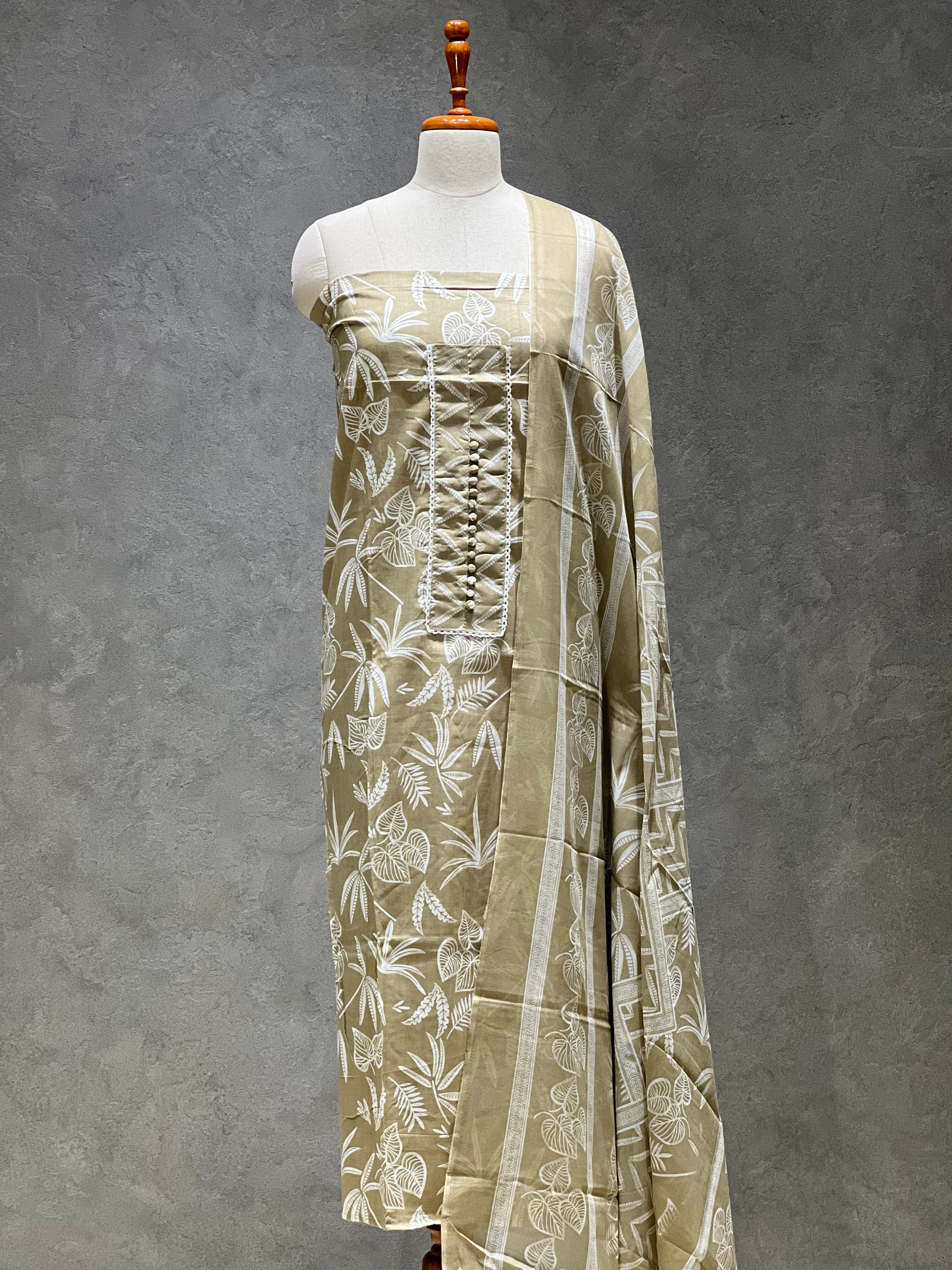 GREY WITH FLORAL PURE COTTON UNSTITCHED SUITS 0.4