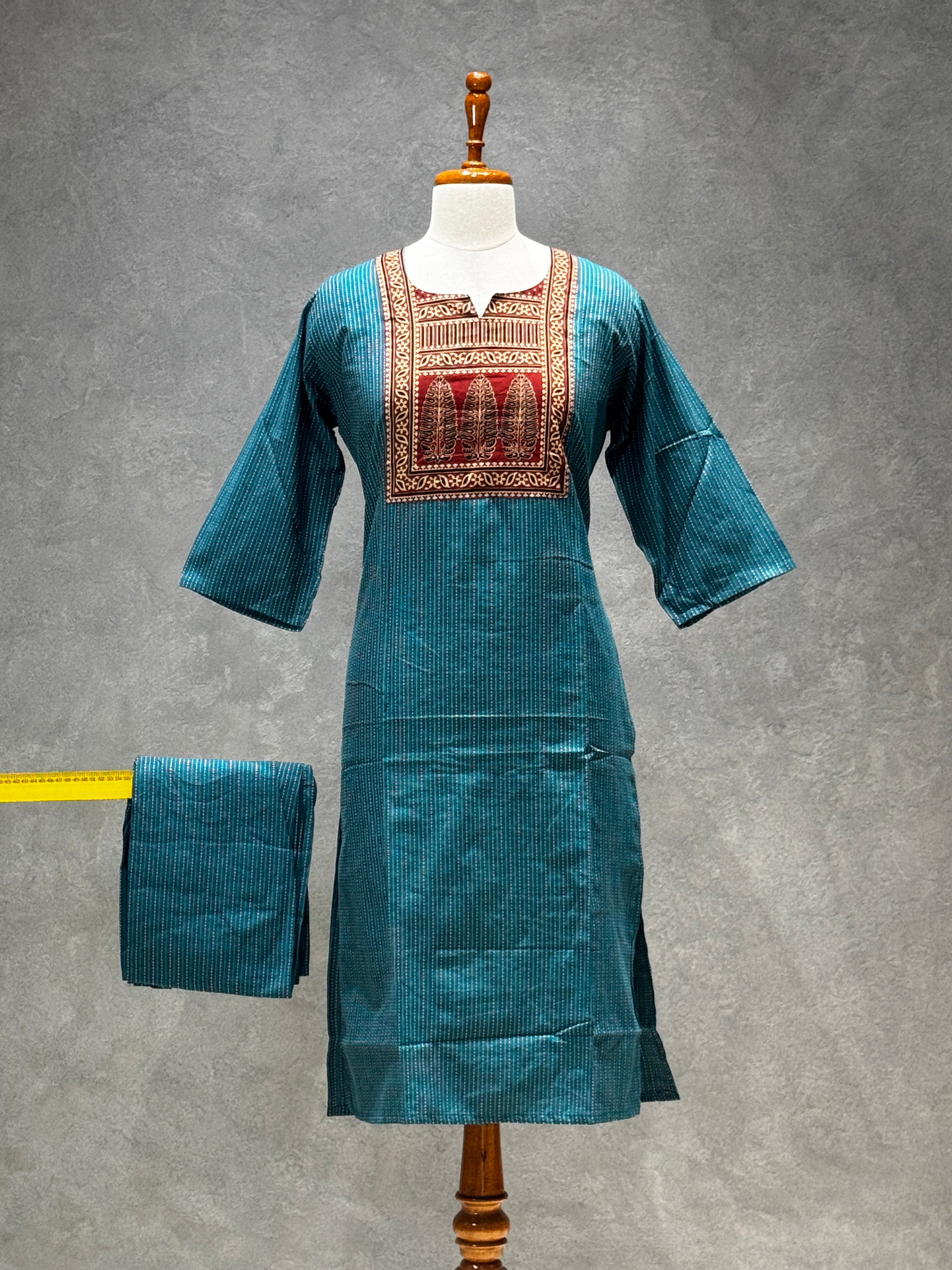 KANTHA KURTHI SET - GREEN