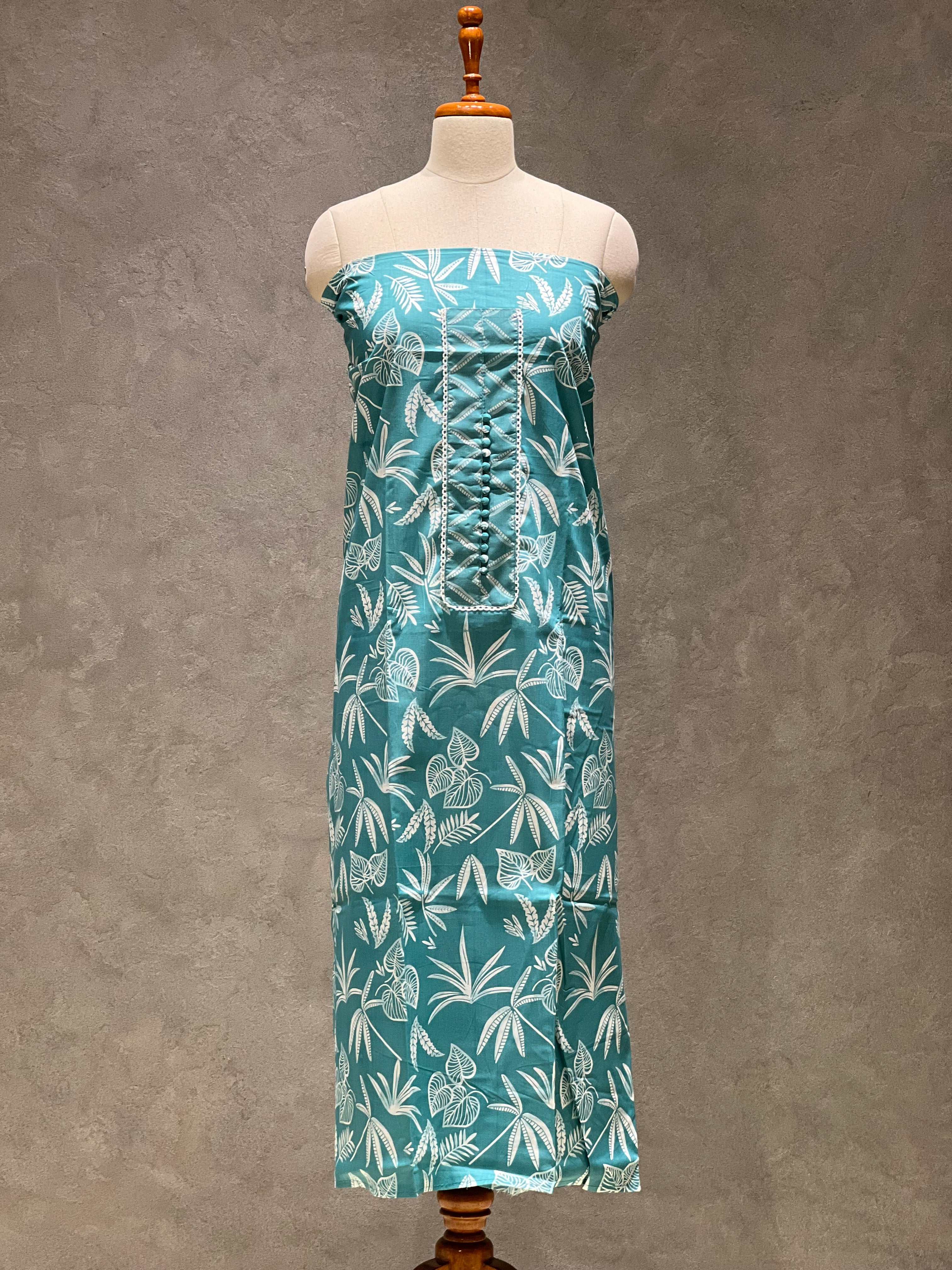 BLUE WITH FLORAL PURE COTTON UNSTITCHED SUITS - 0.2