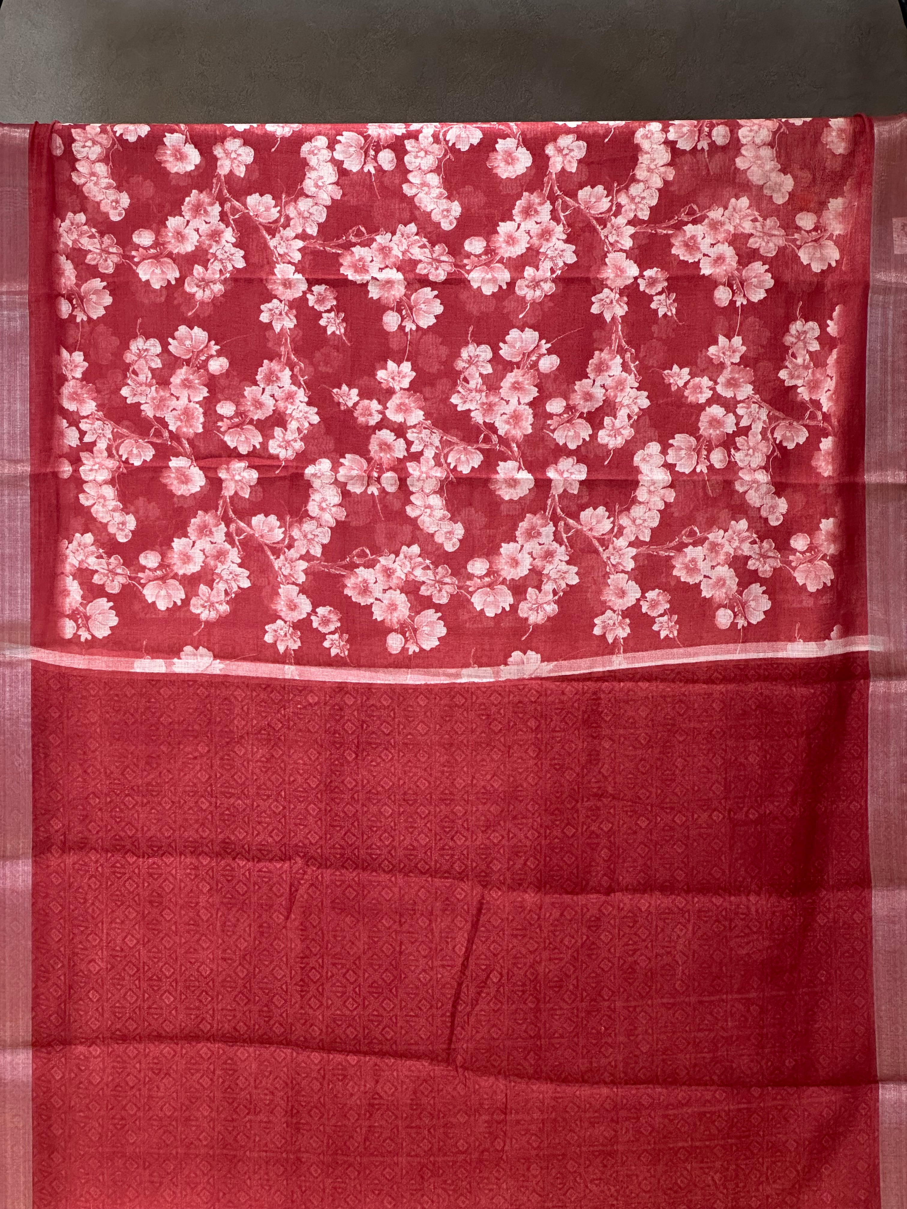 SEMI LINEN SAREE - 6203