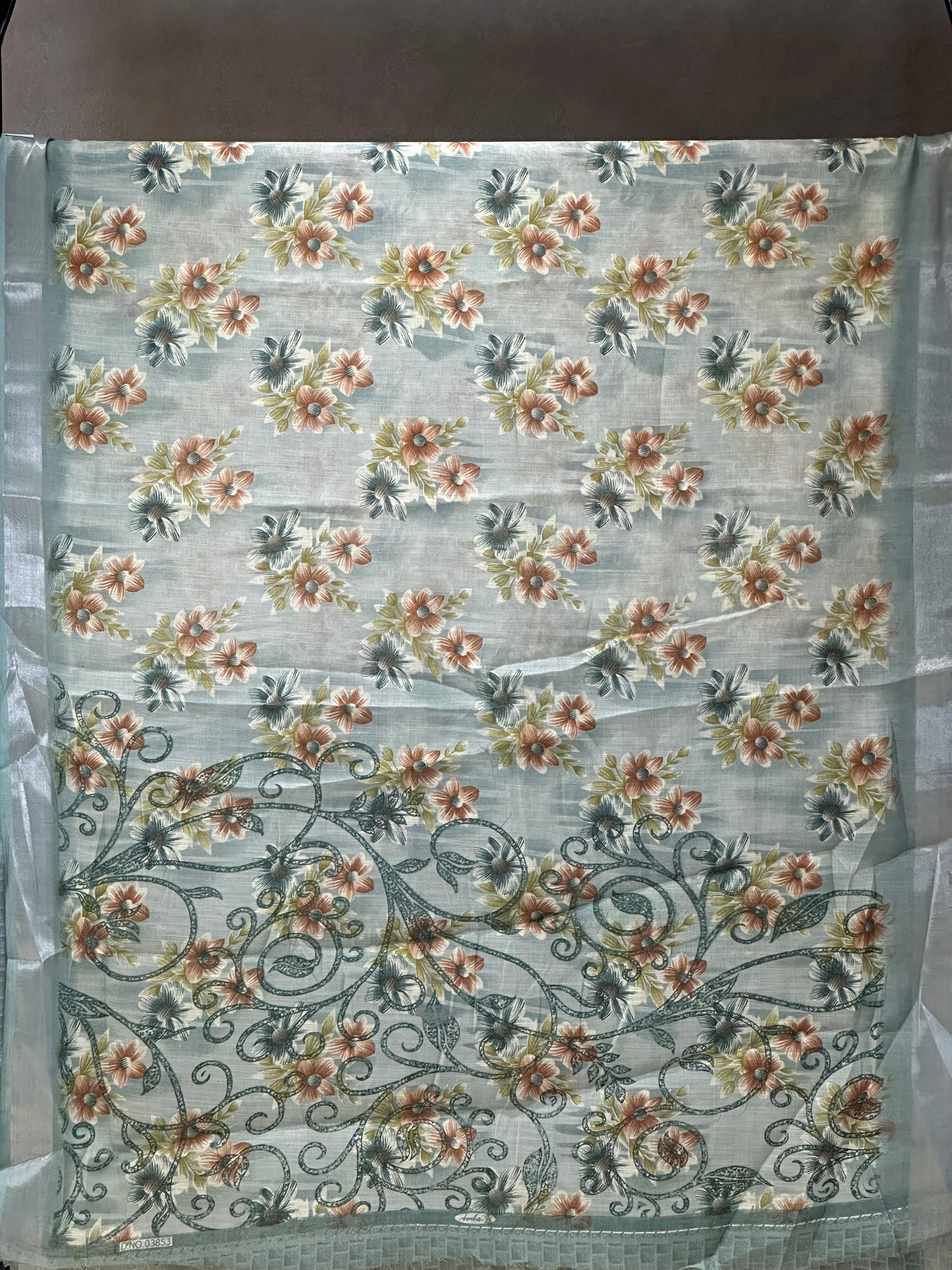 SEMI LINEN SAREE - 6208