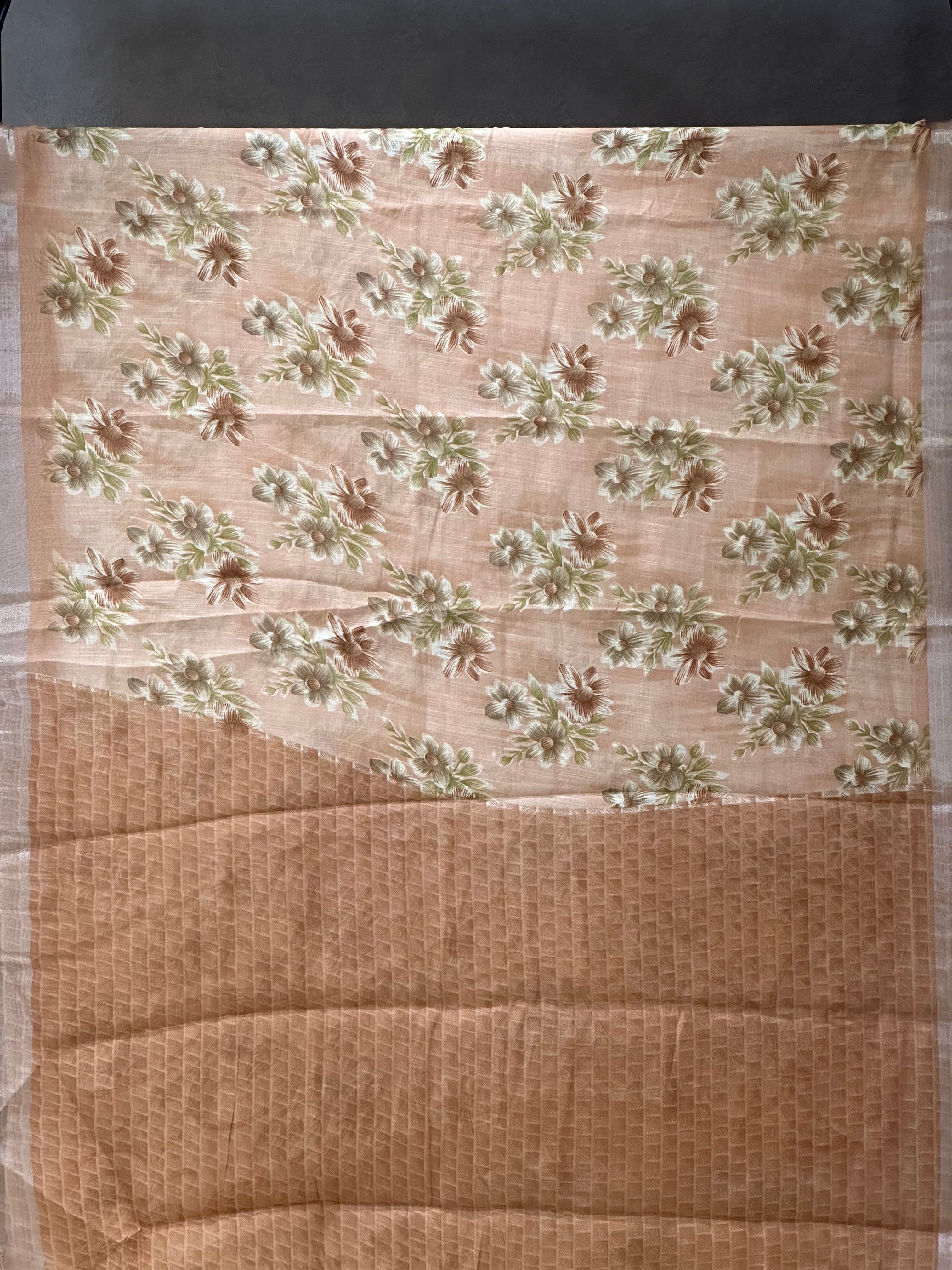 SEMI LINEN SAREE - 6208