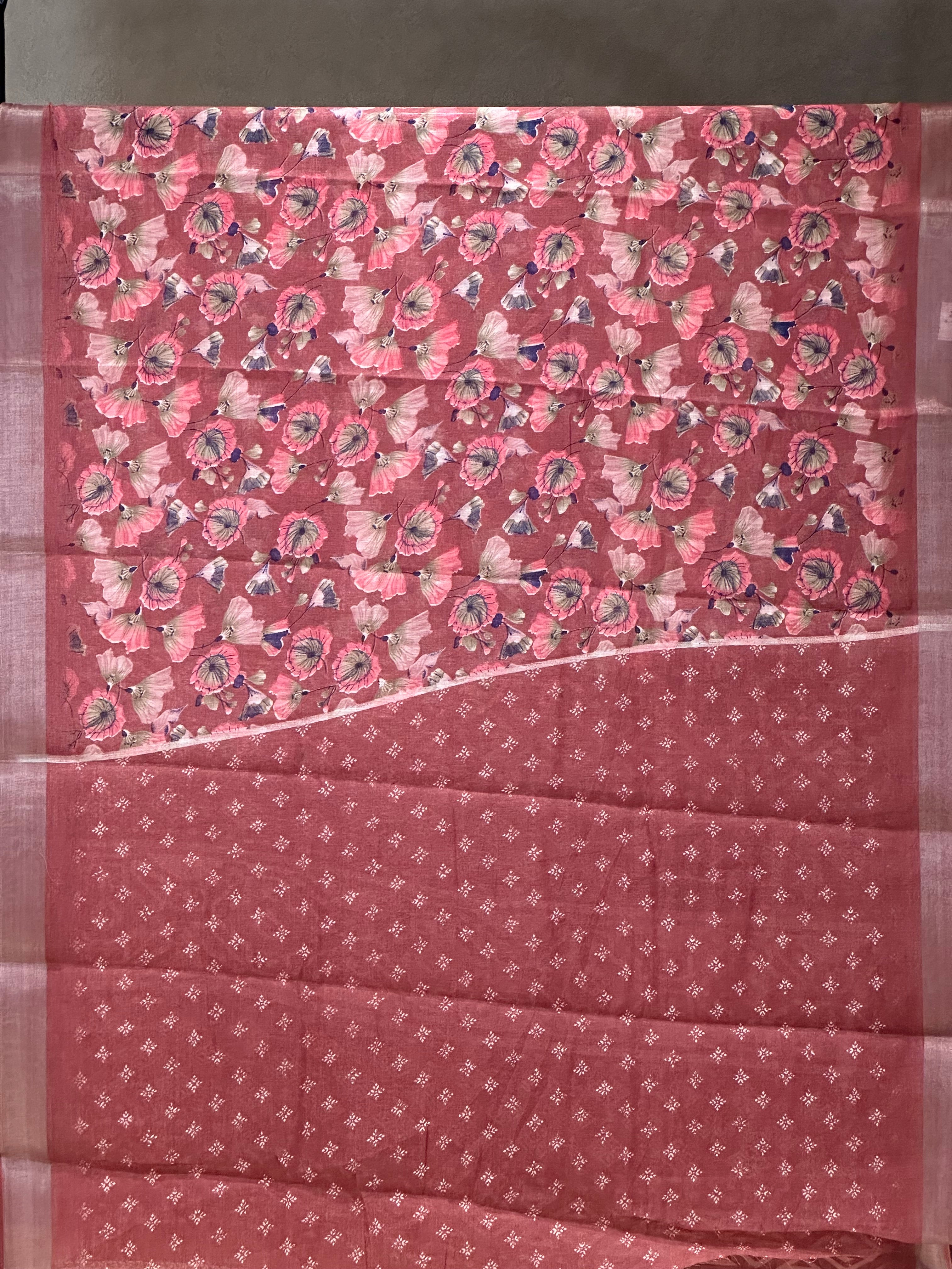 SEMI LINEN SAREE - 6226