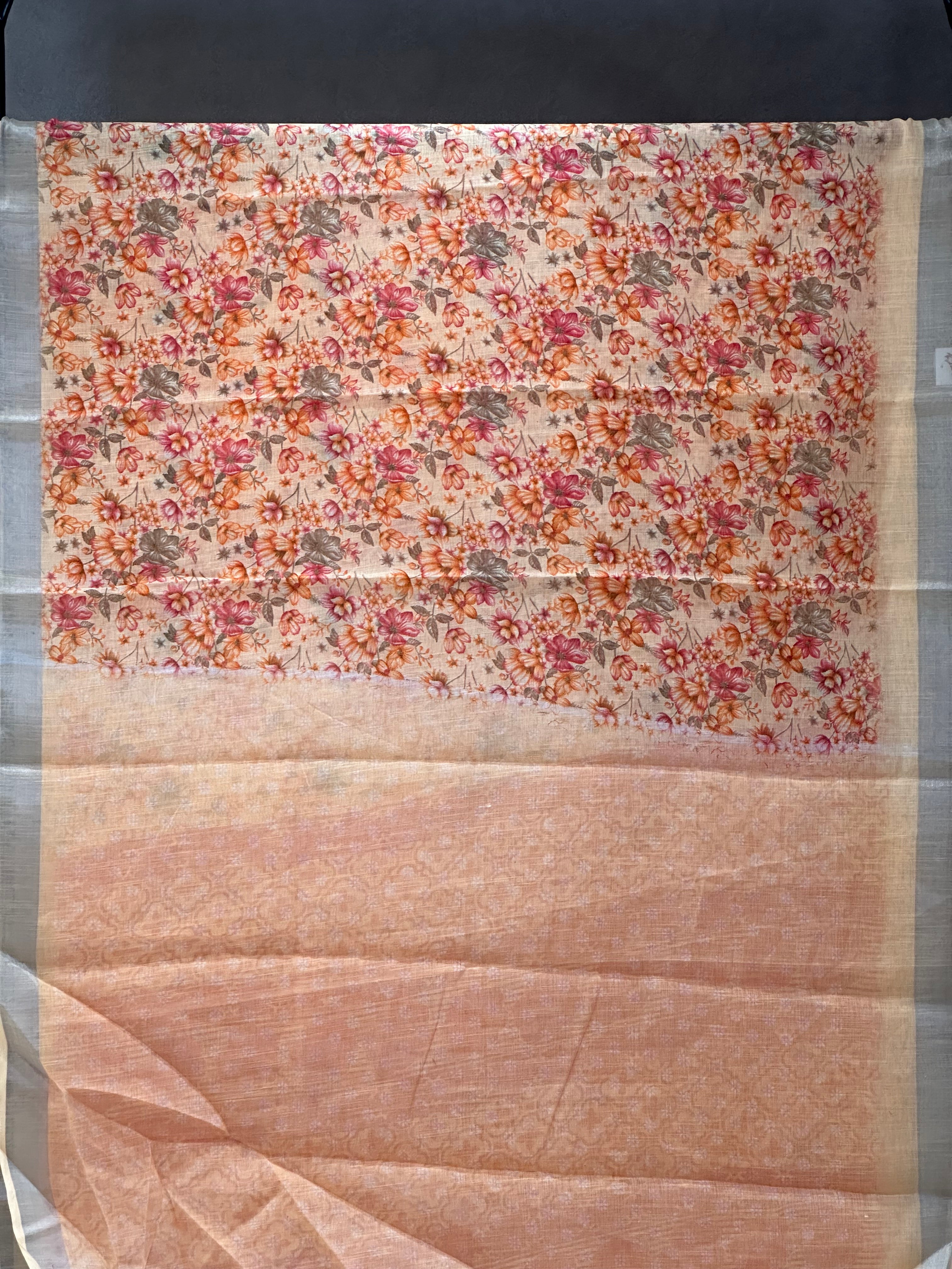 SEMI LINEN SAREE - 6180