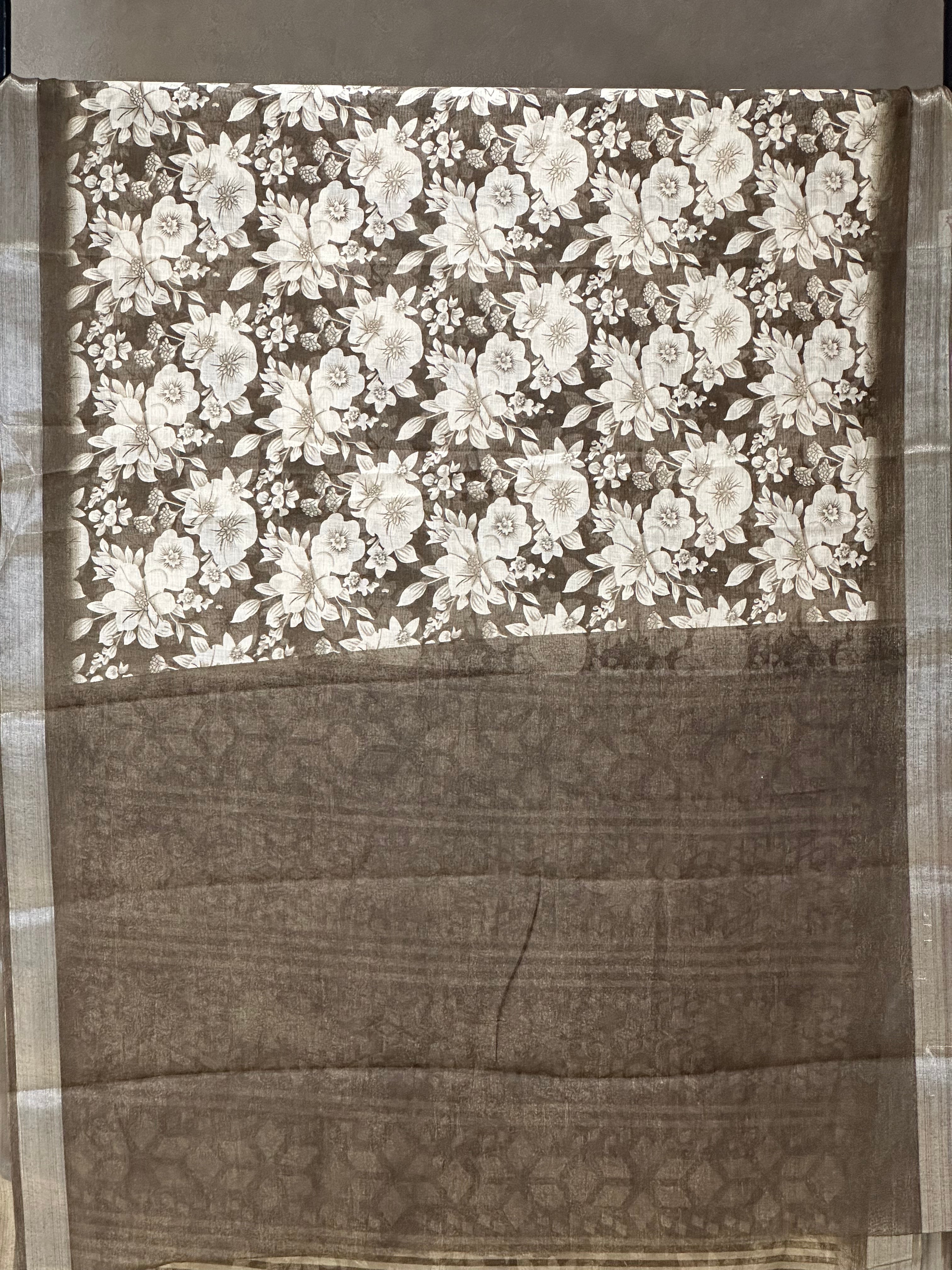 SEMI LINEN SAREE - 6193