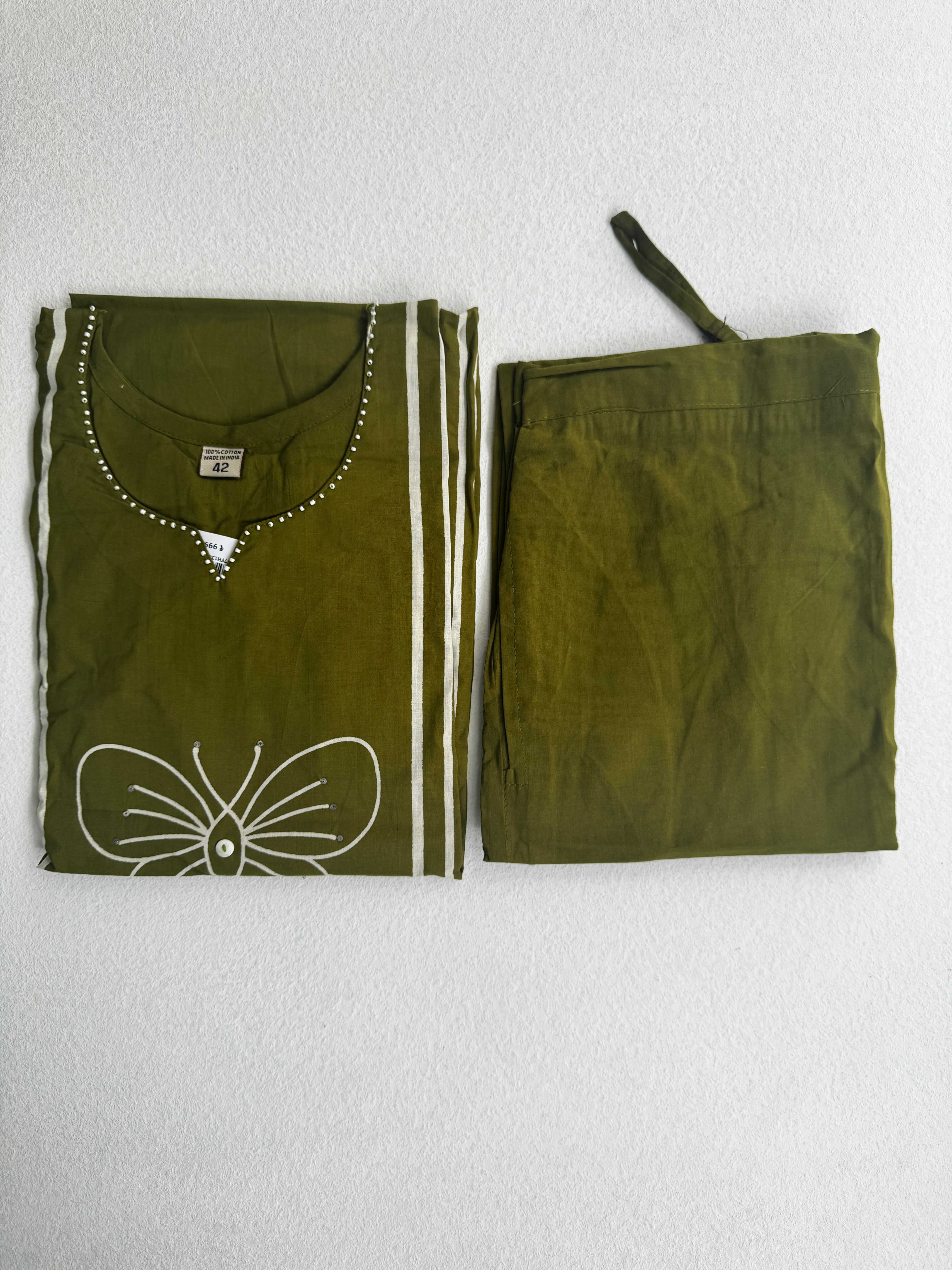 KURTHI SET (OLIVE GREEN)