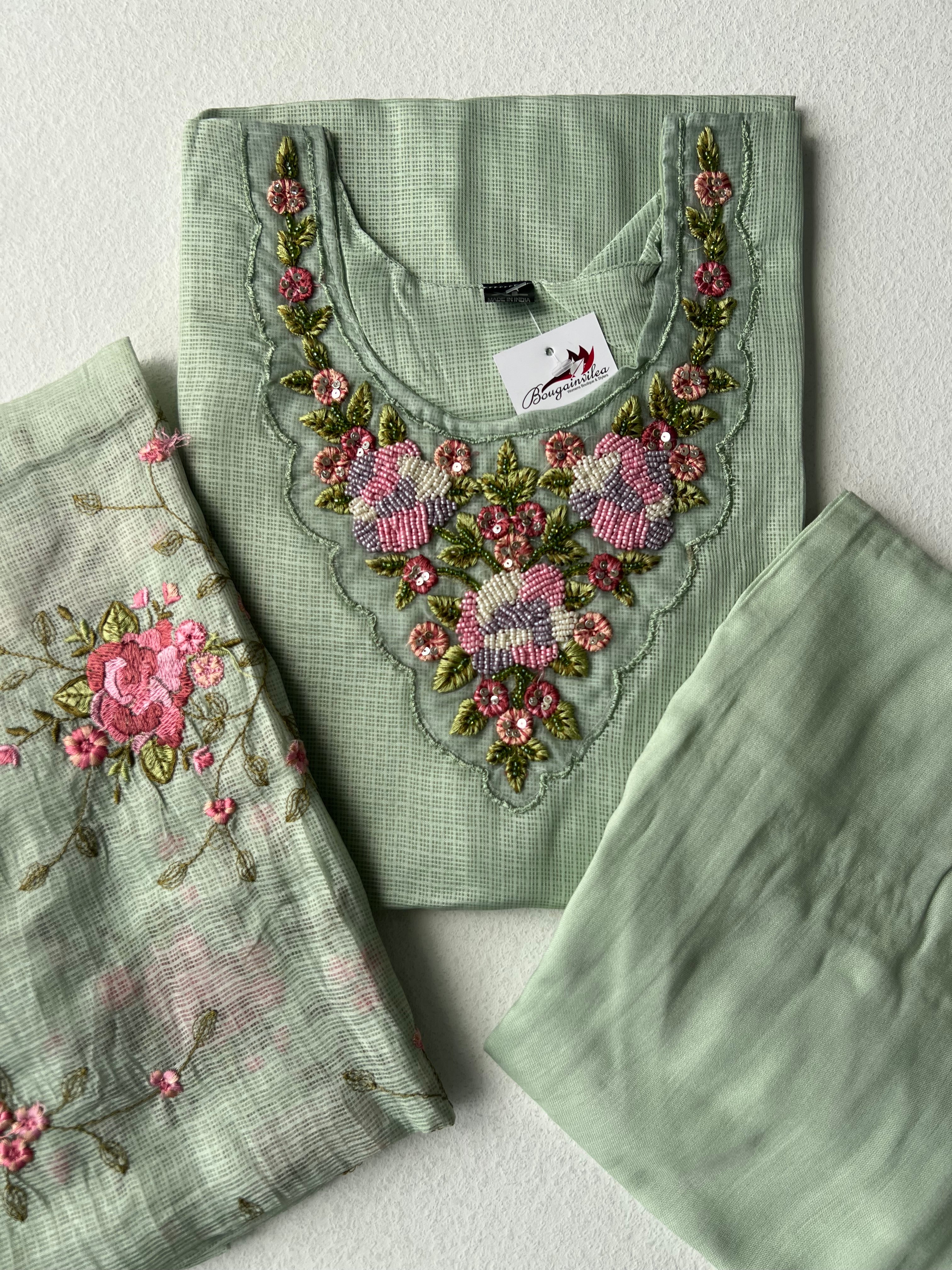 KOTA SALWAR SET - PASTEL GREEN- 1.0