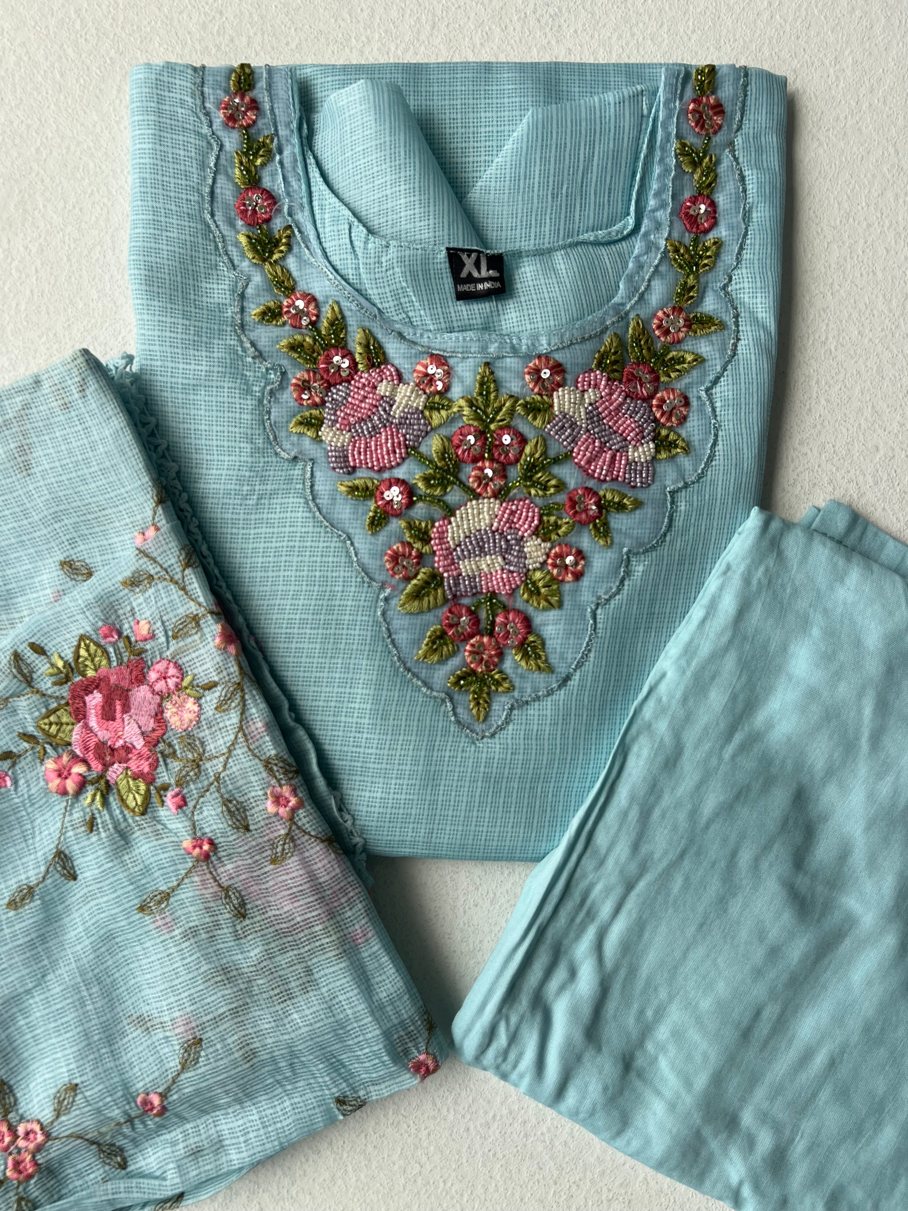 KOTA SALWAR SET - PASTEL BLUE -1.7