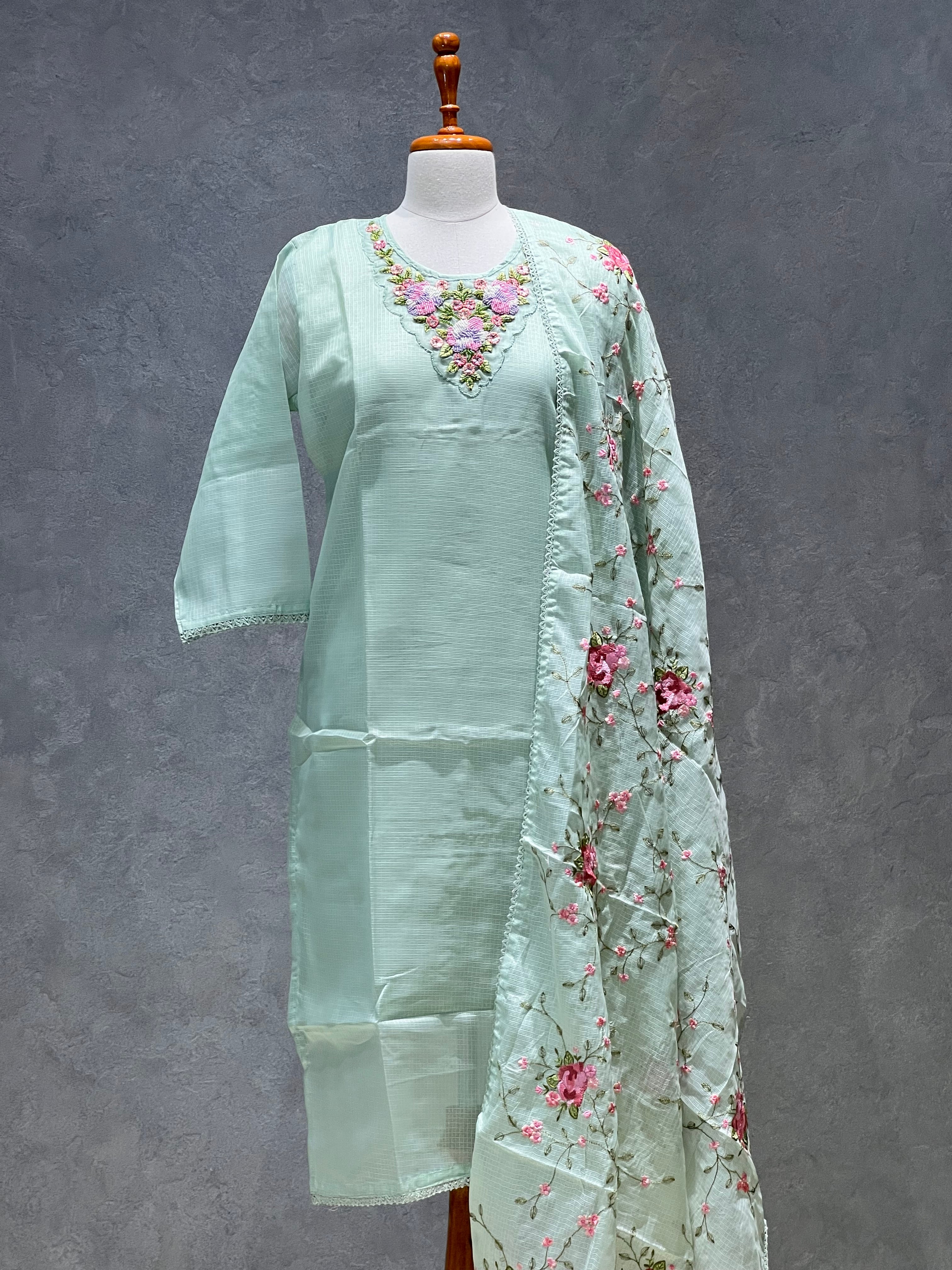 KOTA SALWAR SET - PASTEL GREEN- 1.0