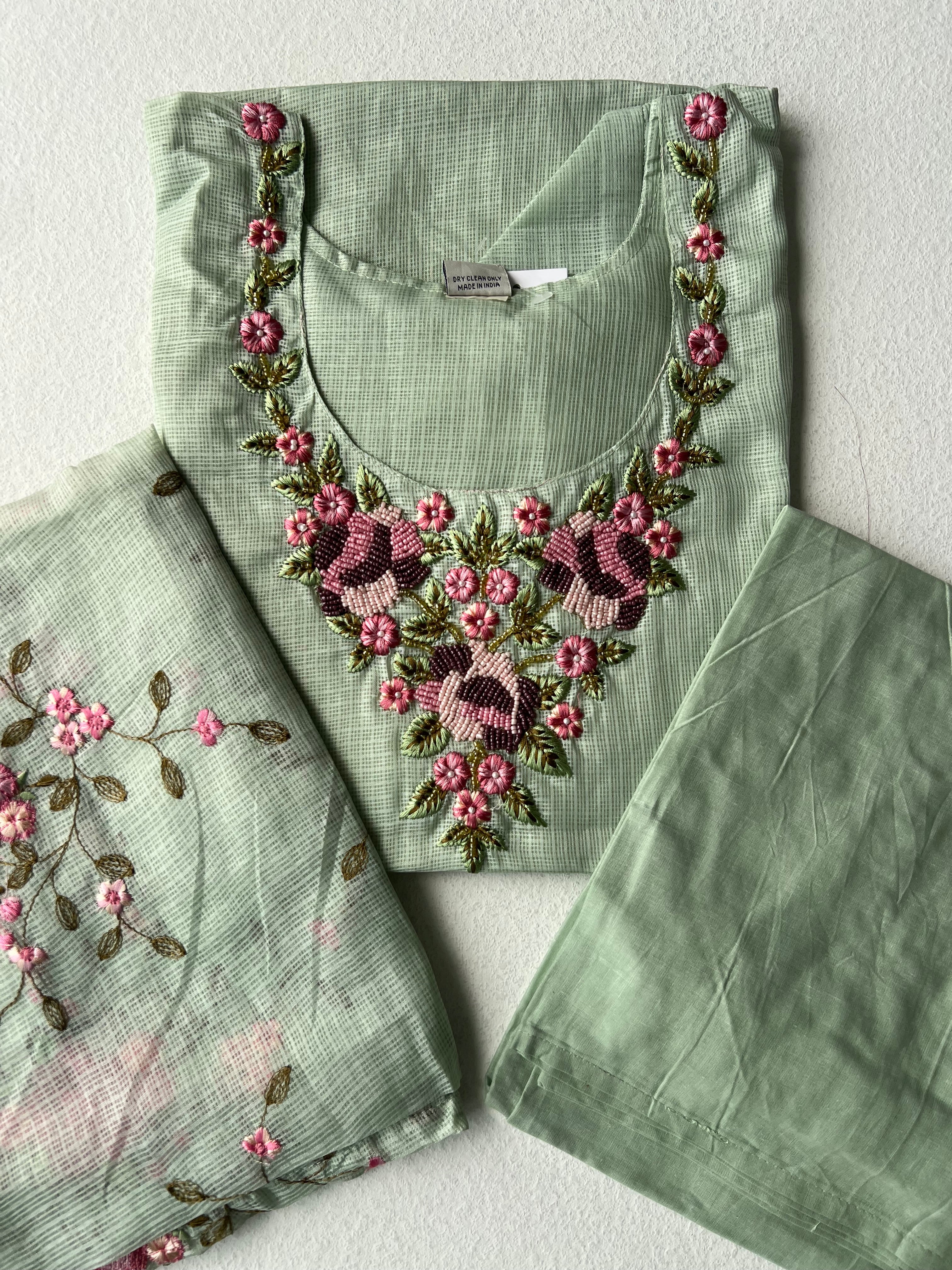 KOTA SALWAR SET - PASTEL GREEN -1.2