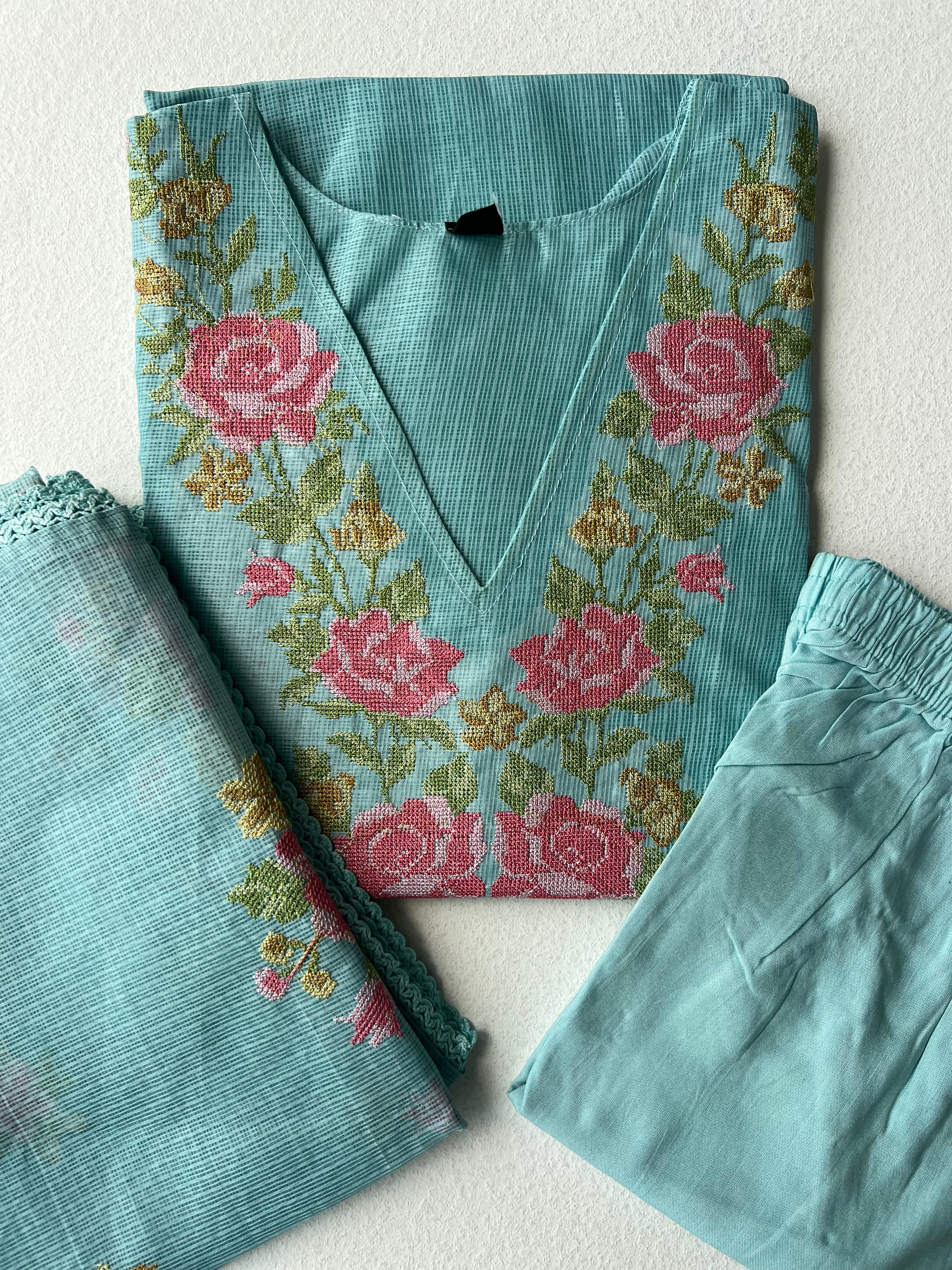KOTA SALWAR SET - SKY BLUE