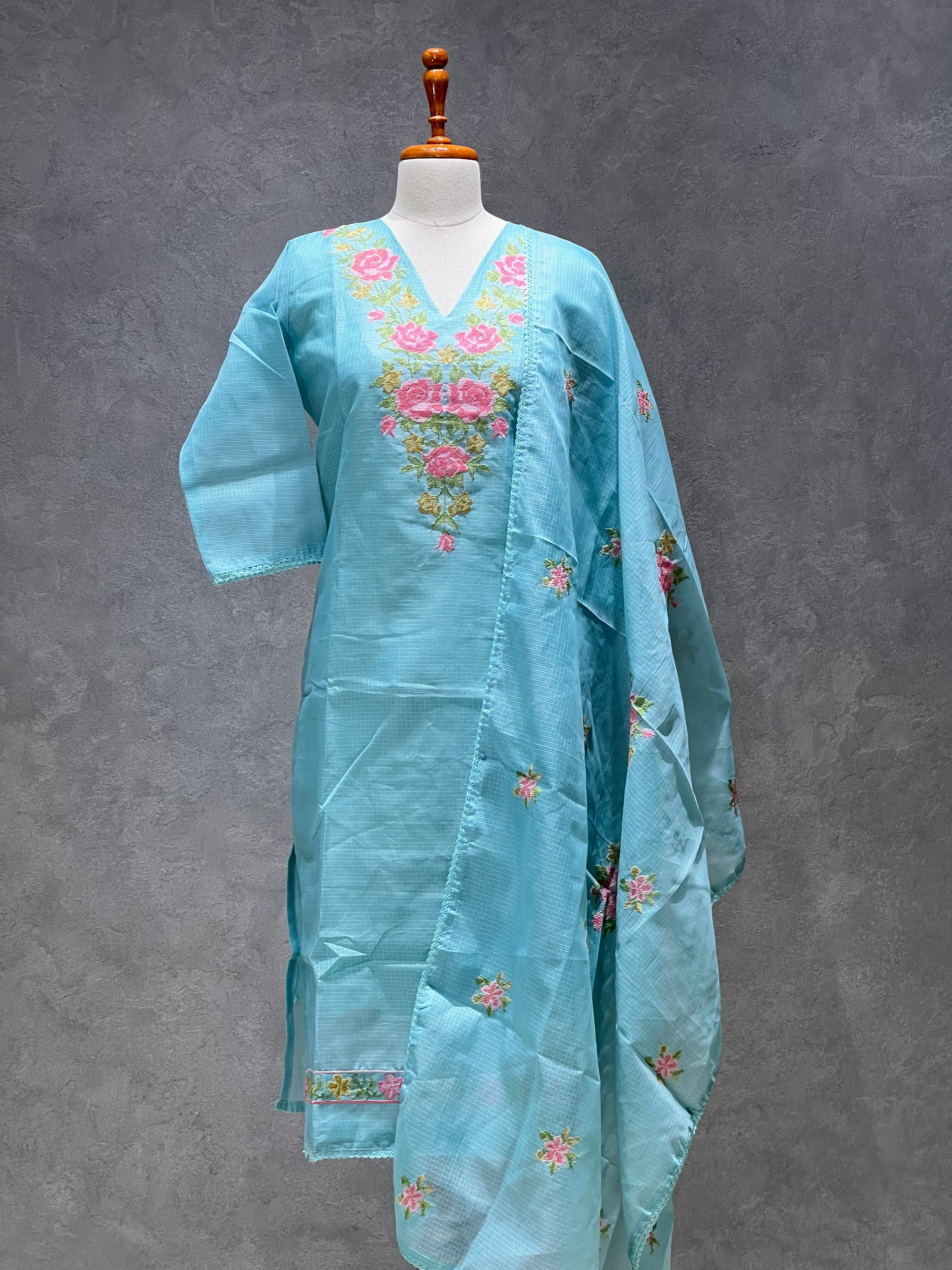KOTA SALWAR SET - SKY BLUE