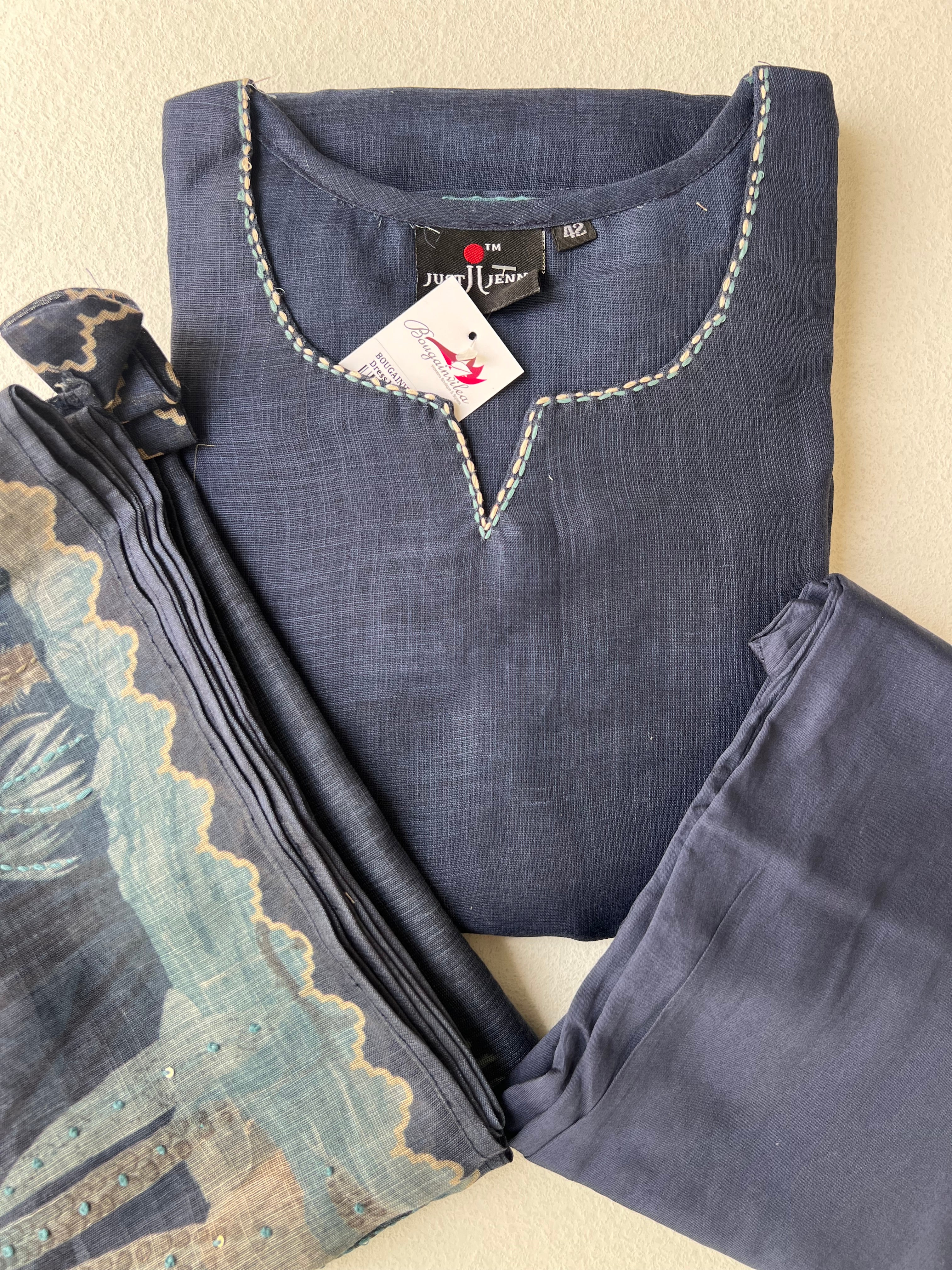 LINEN SALWAR - PELICAN