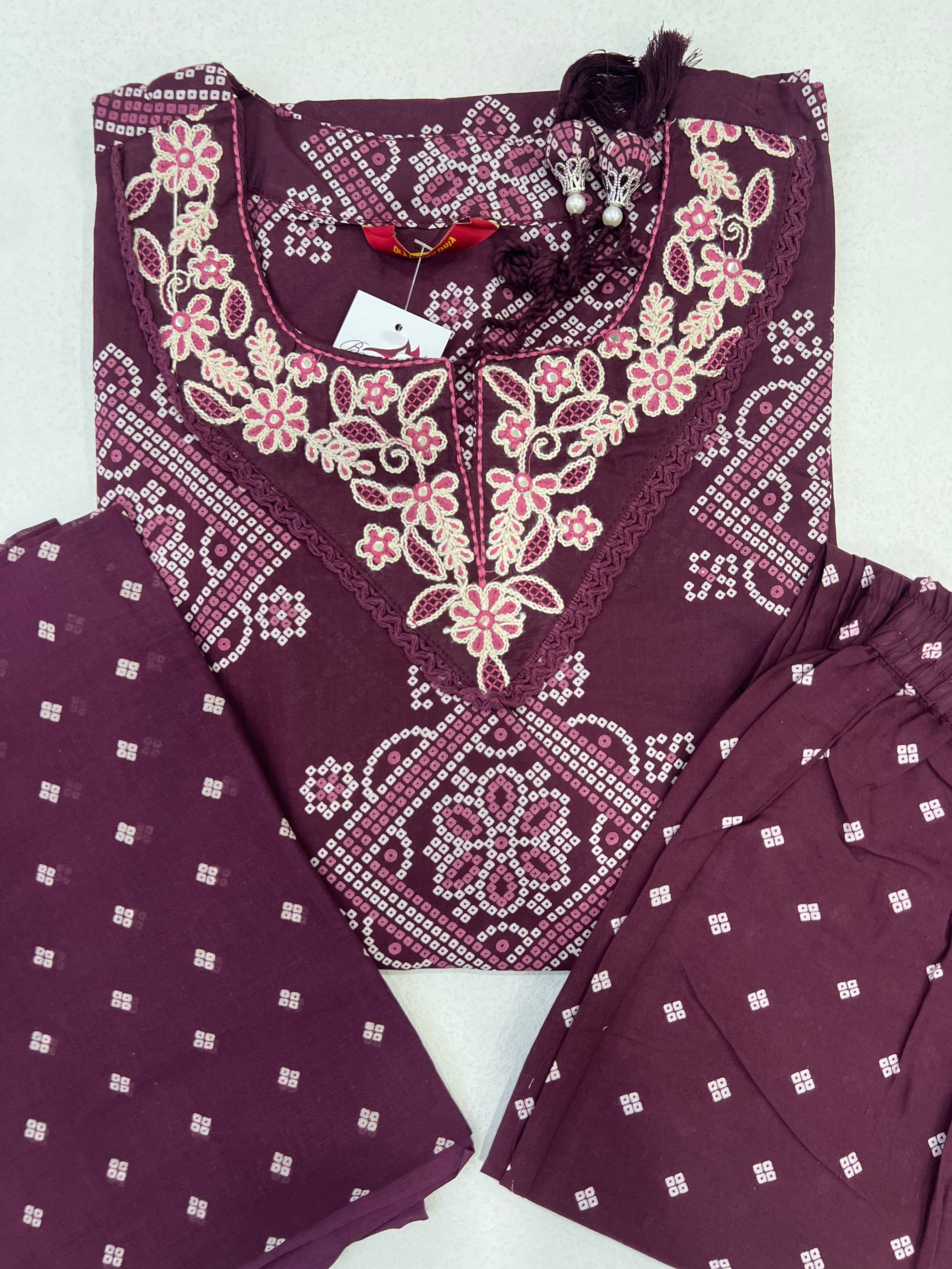 JAIPURI COTTON SUITS - WINE