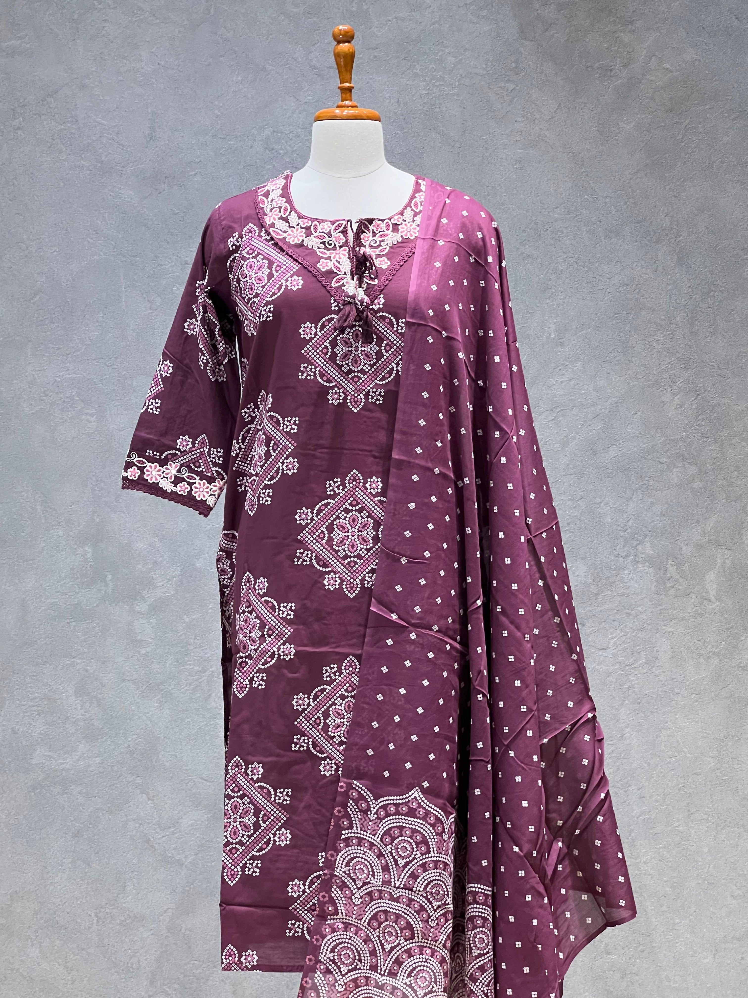 JAIPURI COTTON SUITS - WINE