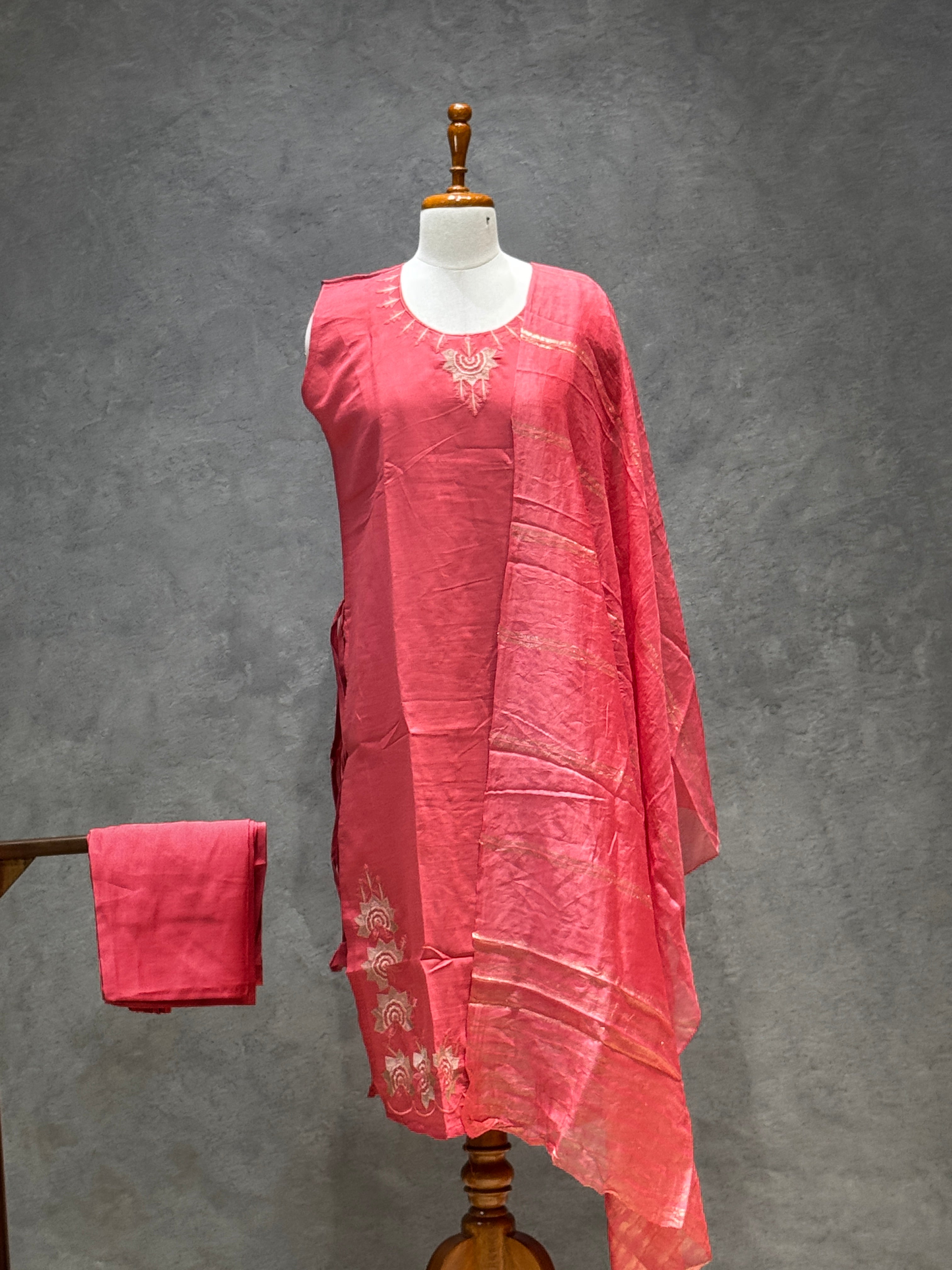 VATICAN SILK SALWAR SET (ROSEWOOD PINK)