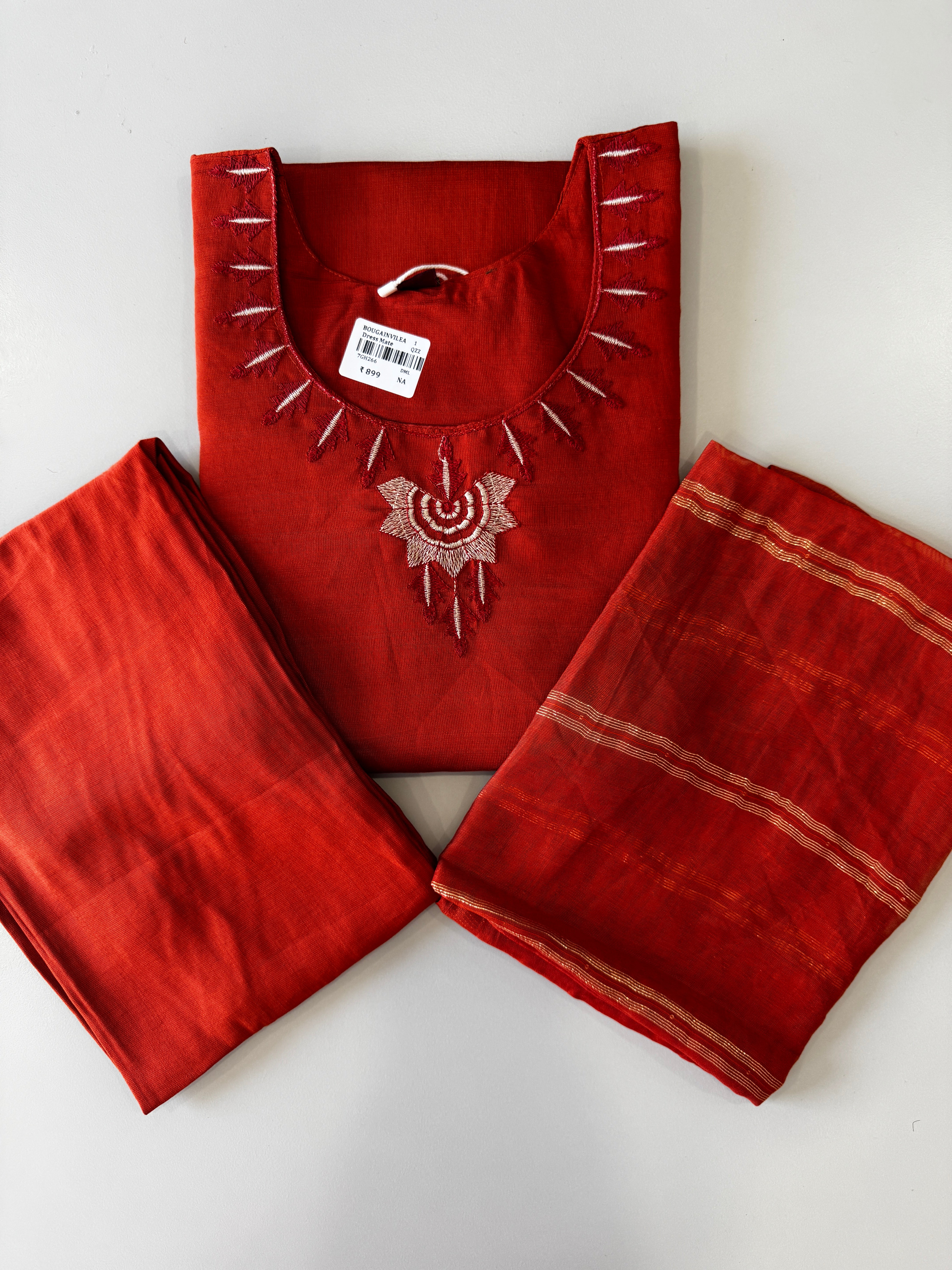 VATICAN SILK SALWAR SET (RUST ORANGE)
