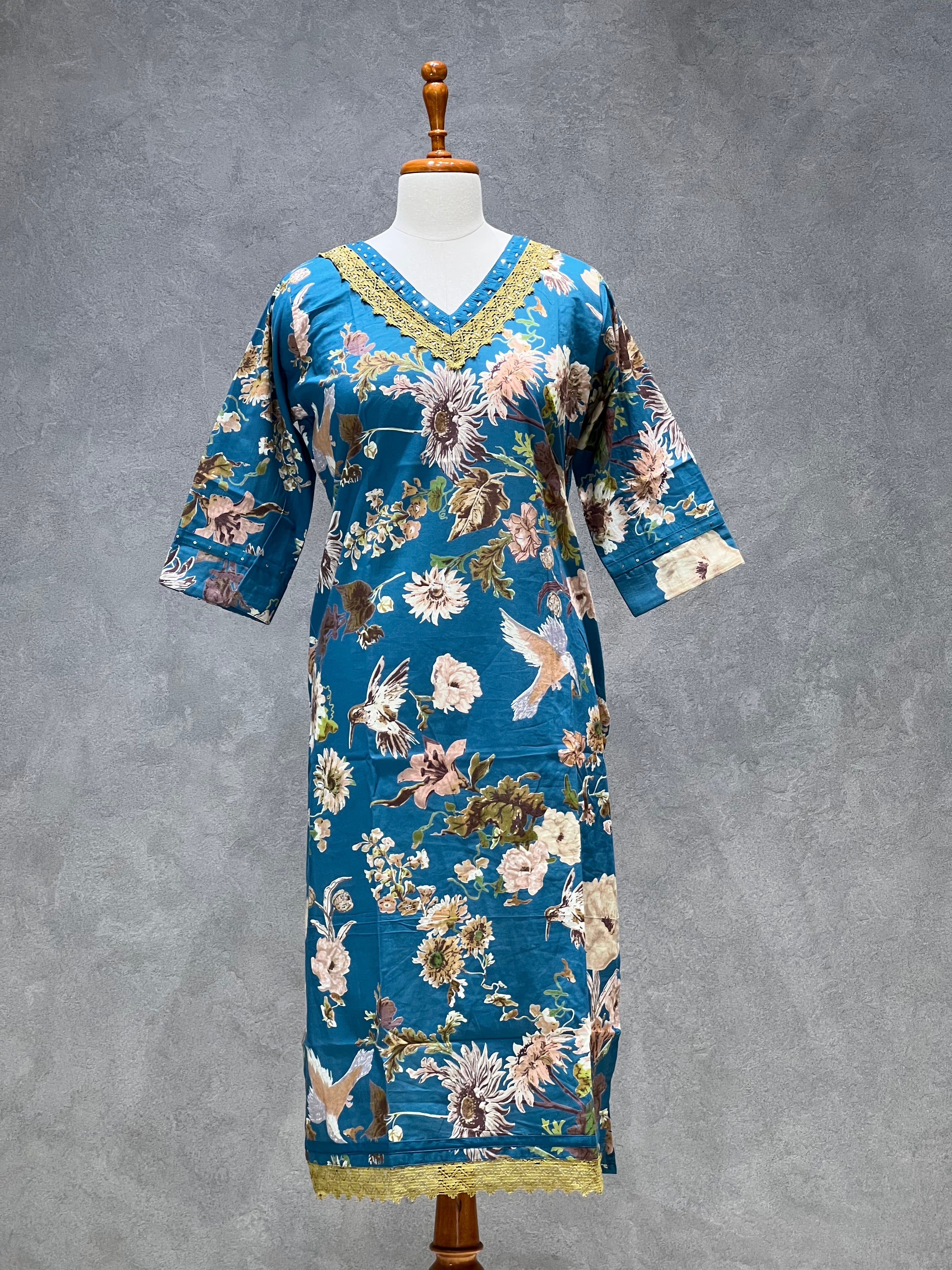 SAFFRON FLOWER KURTI SETS 0.1