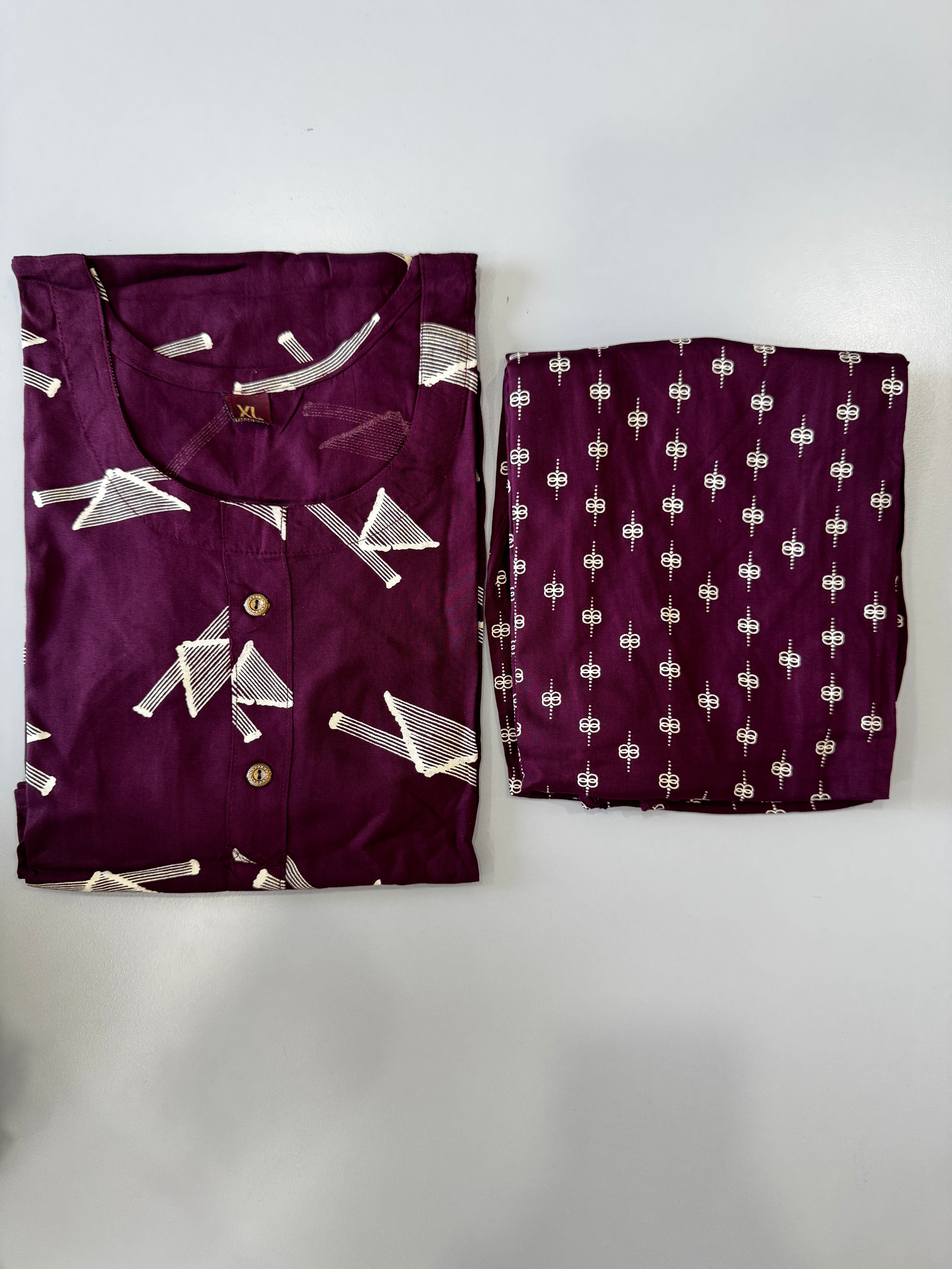 CASUAL WEAR GEOMENTRIC PURPLE SET