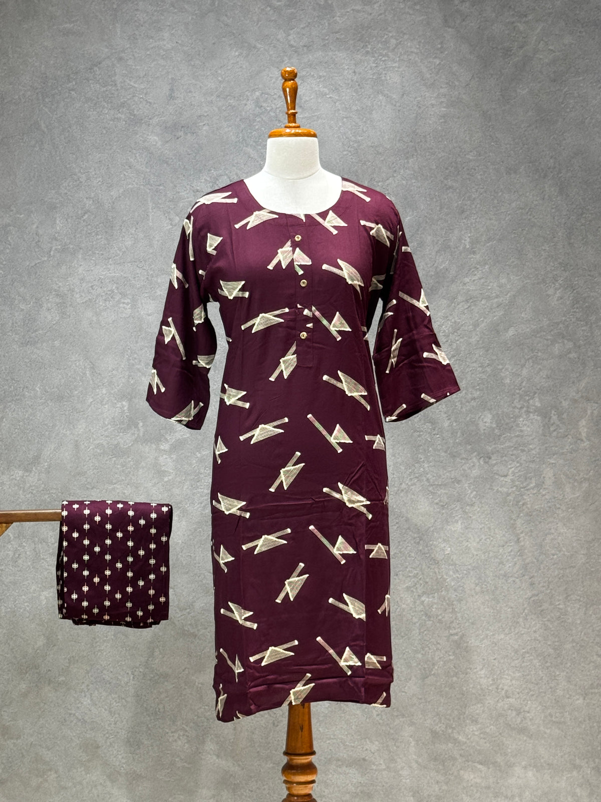 CASUAL WEAR GEOMENTRIC PURPLE SET
