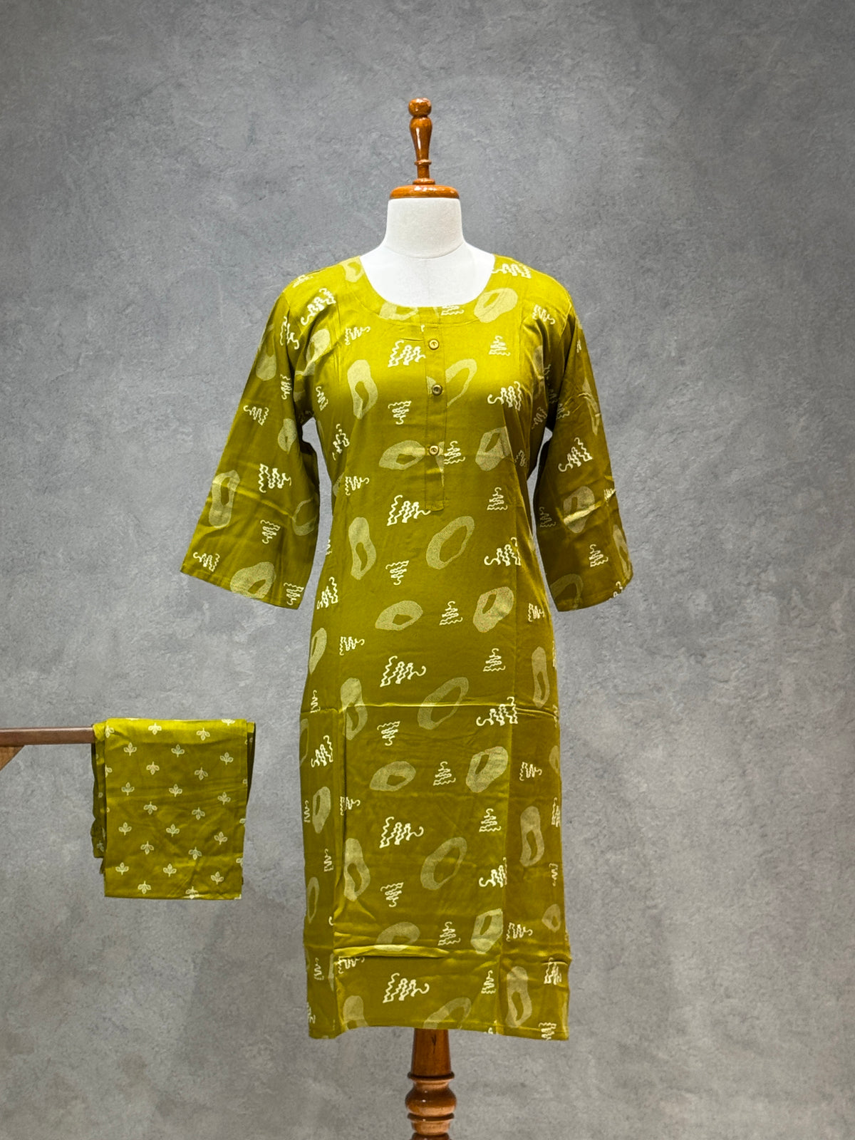 CASUAL WEAR MUSTARD ART KURTHI SET