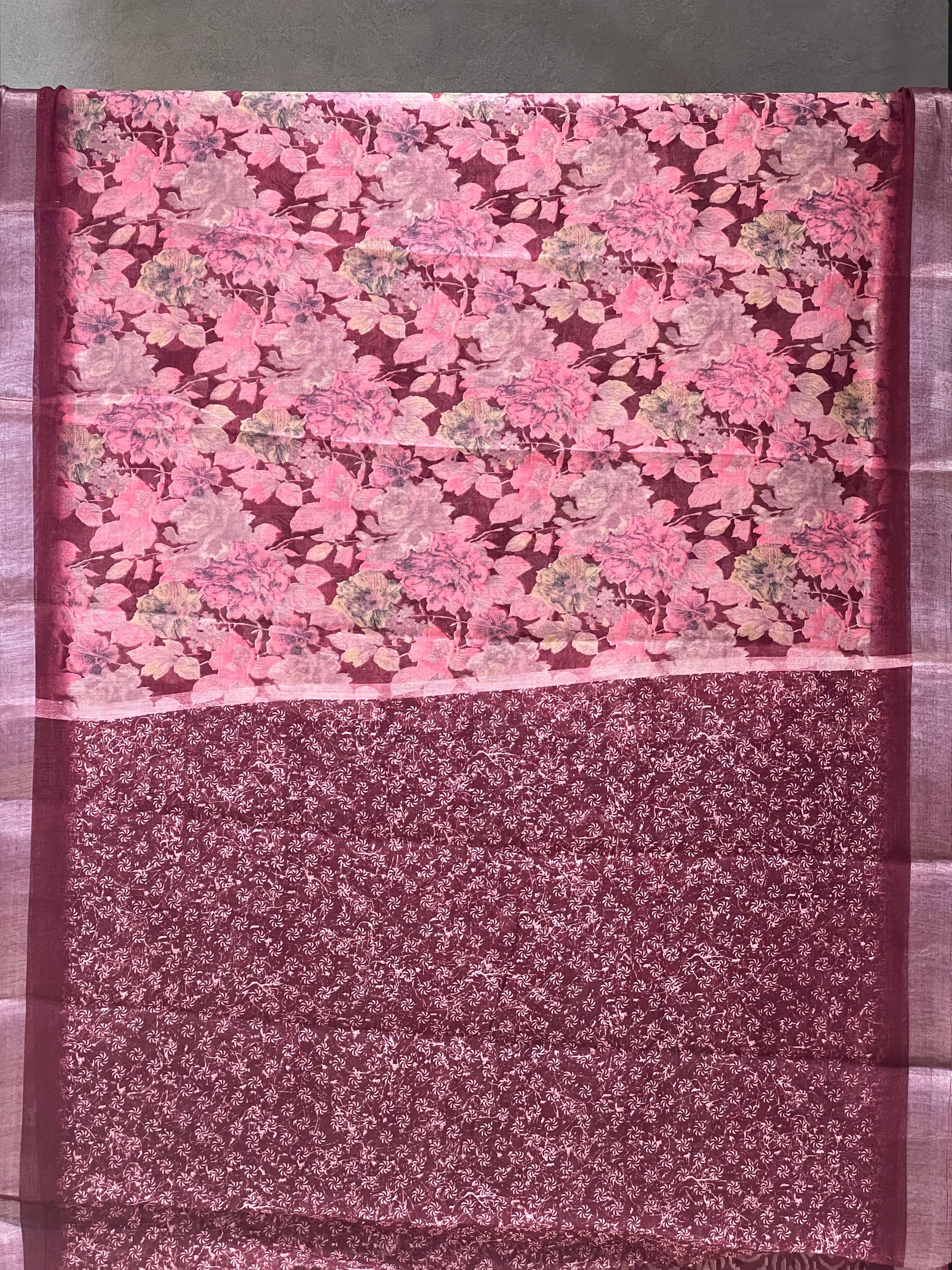 SEMI LINEN SAREE - 6202