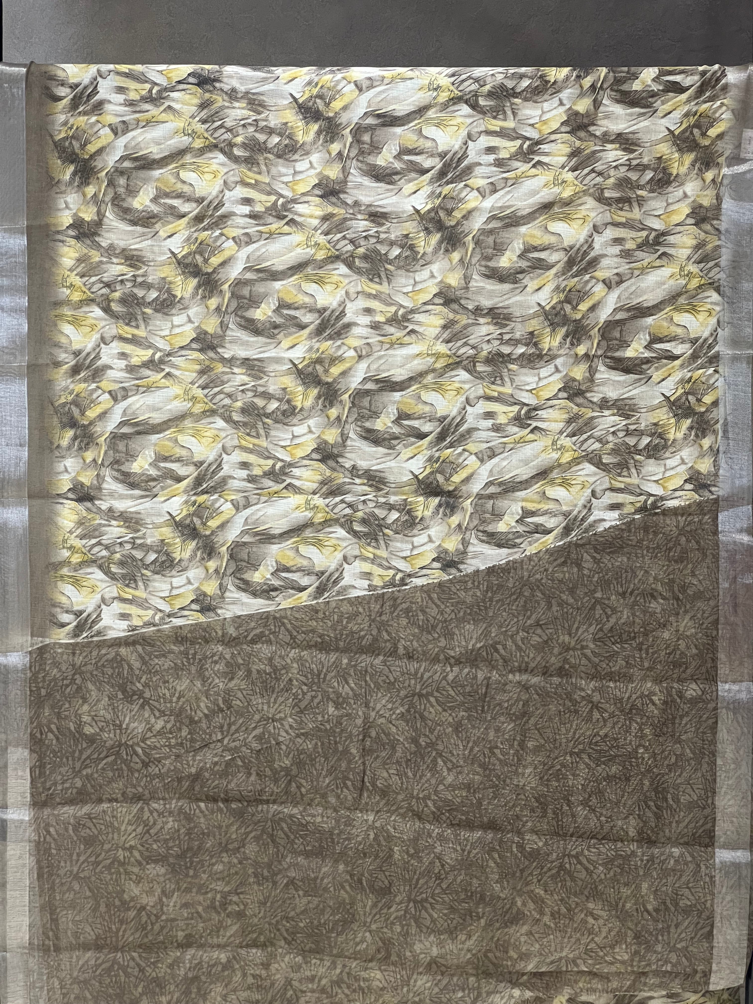 SEMI LINEN SAREE - 6206