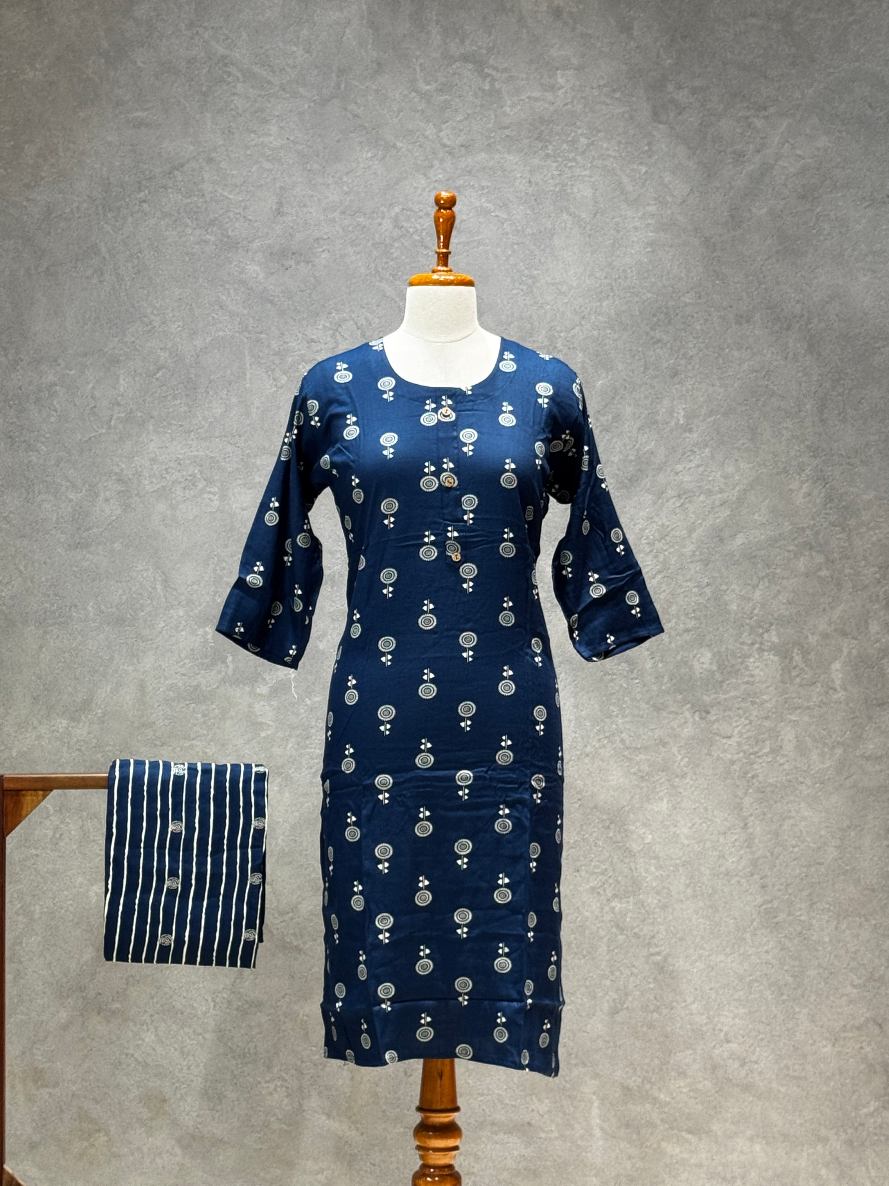 NAVY BLUE ETHNIC FLORAL EVERYDAY WEAR