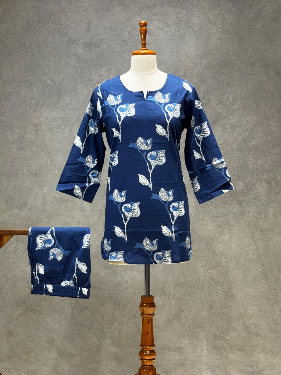 INDIGO BLUE PRINTED COTTON CO-ORD SET
