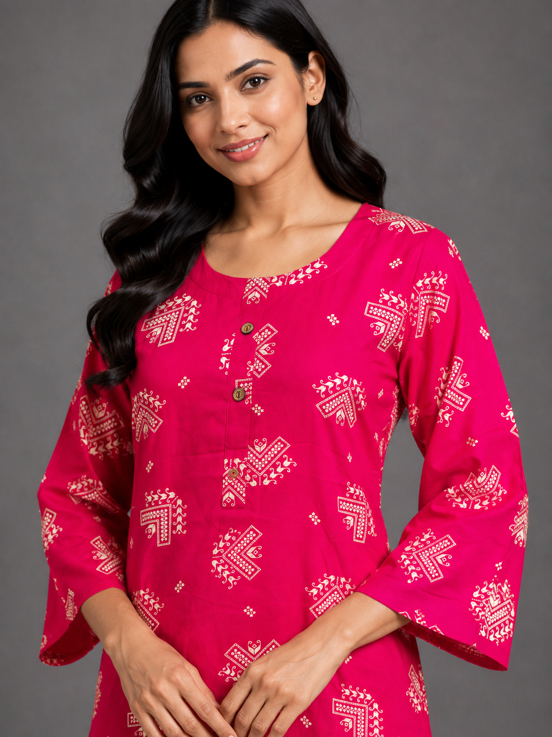 CASUAL WEAR ART PINK KURTHI SET