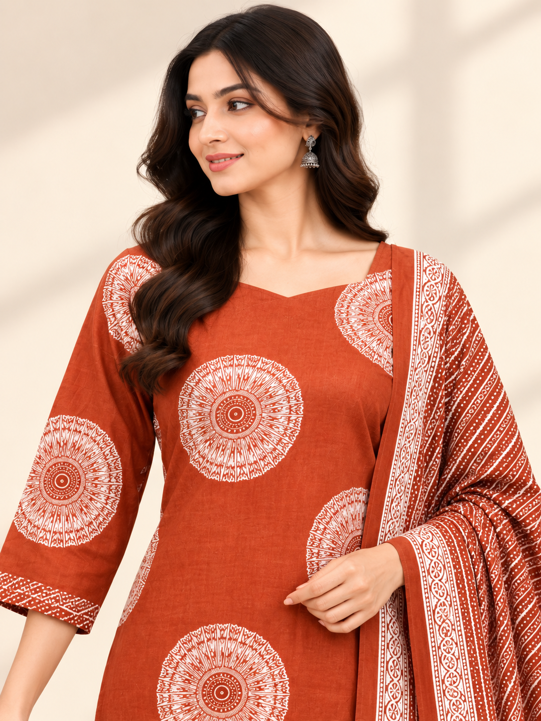 RUSTIC TERRACOTTA PRINT SALWAR SET